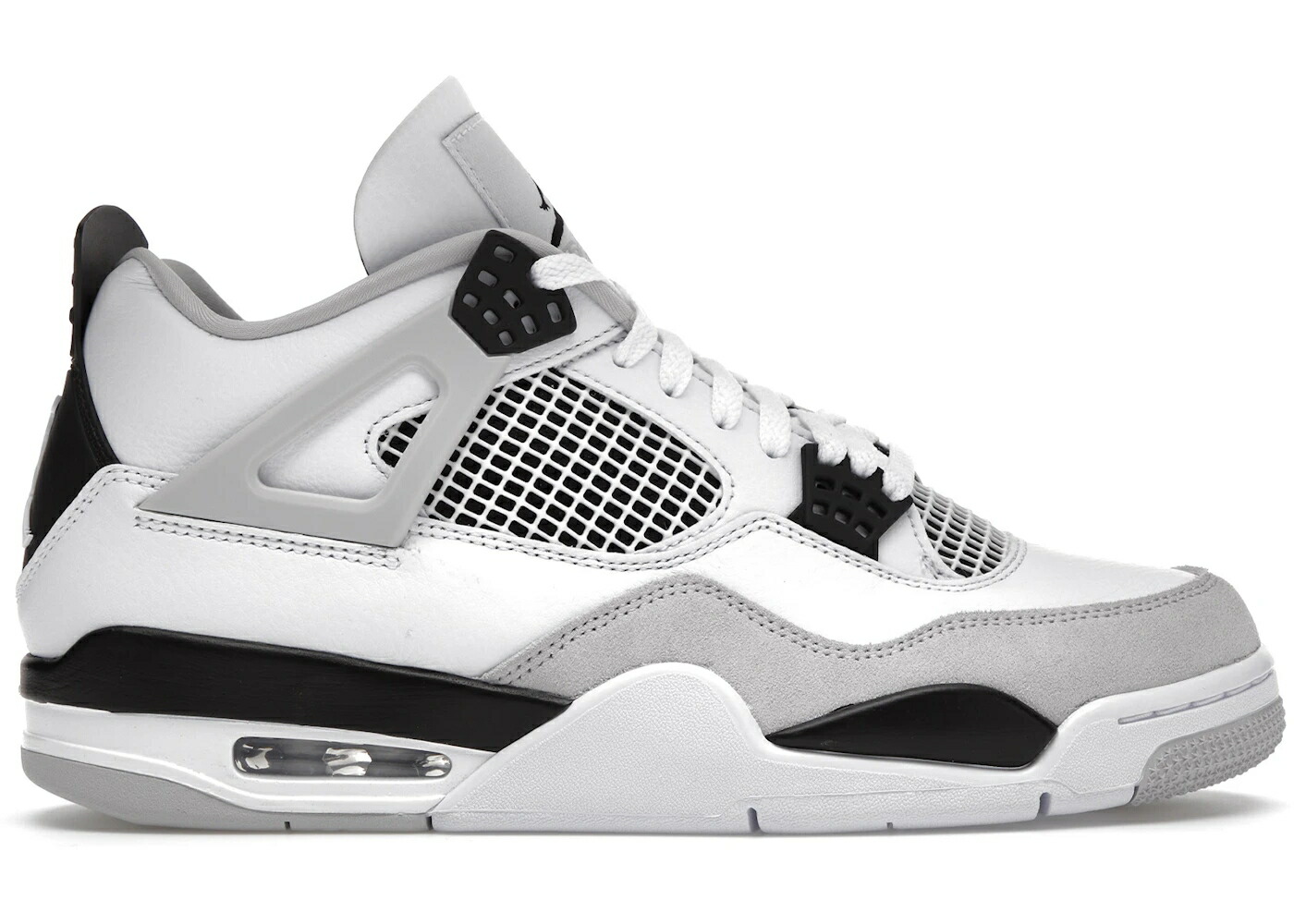 ナイキ ジョーダン 黒色 ブラック 白色 ホワイト 灰色 グレー スニーカー メンズ JORDAN 4 RETRO MILITARY BLACK / WHITE BLACK NEUTRAL GREY