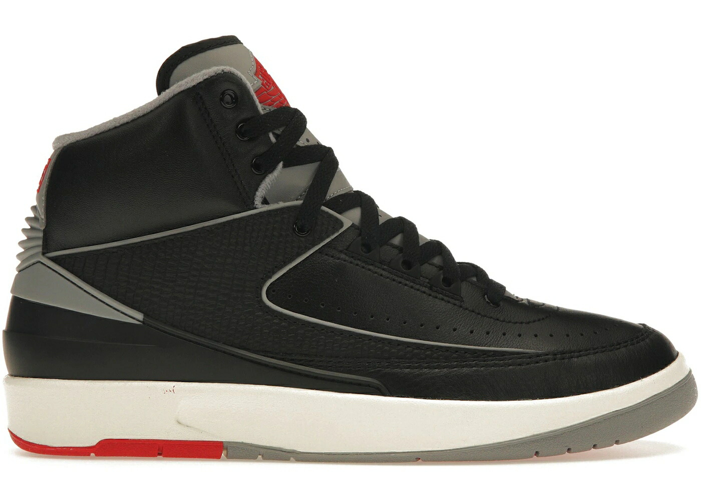 ナイキ ジョーダン 黒色 ブラック 灰色 シメント グレー ファイア 赤 レッド スニーカー メンズ JORDAN 2 RETRO BLACK CEMENT / BLACK CEMENT GREY FIRE RED SAIL