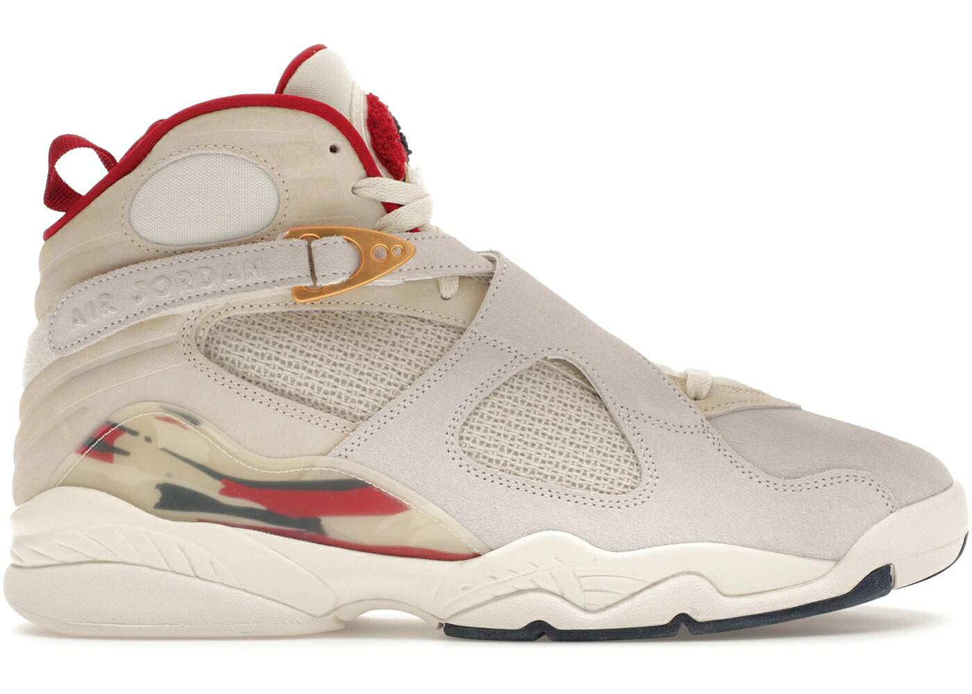 ナイキ ジョーダン 赤 赤いこと スニーカー メンズ JORDAN 8 RETRO SP SOLEFLY MI CASA ES SU / SAIL FOSSIL VARSITY RED METALLIC