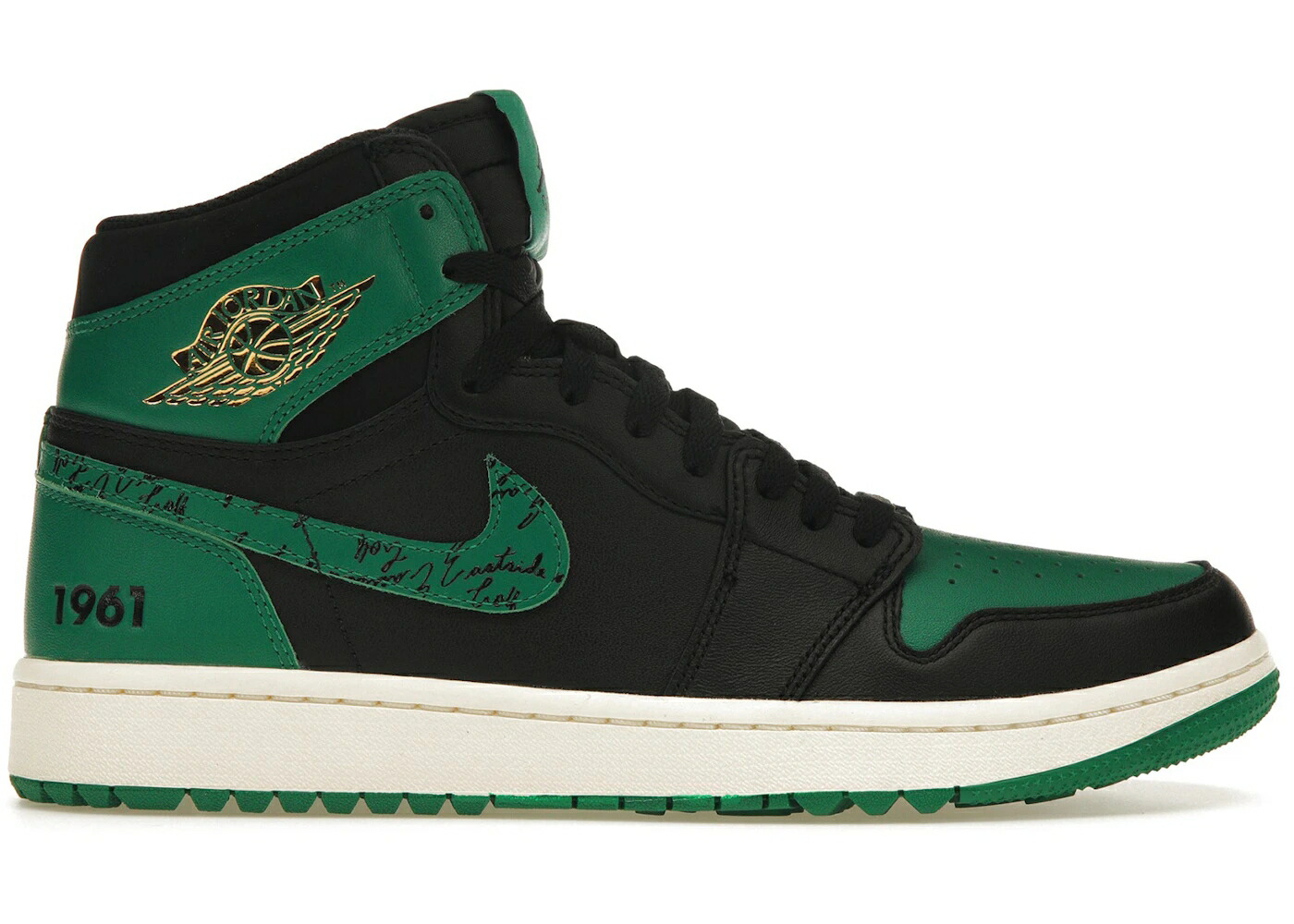 ナイキ ジョーダン ご機嫌 ゴルフ 黒いこと 黒いこと ゴールド スニーカー メンズ JORDAN 1 RETRO HIGH GOLF EASTSIDE 1961 / BLACK MALACHITE METALLIC GOLD 靴-スニーカー
