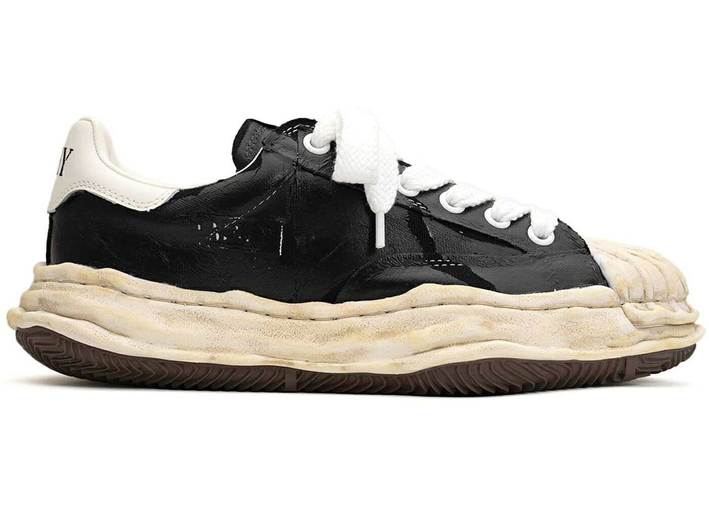 メゾン ミハラヤスヒロ 黒色 ブラック 白色 ホワイト スニーカー メンズ MAISON MIHARA YASUHIRO MAISON MIHARA YASUHIRO BLAKEY OG FILM ATTACHED CANVAS LOW BLACK WHITE /