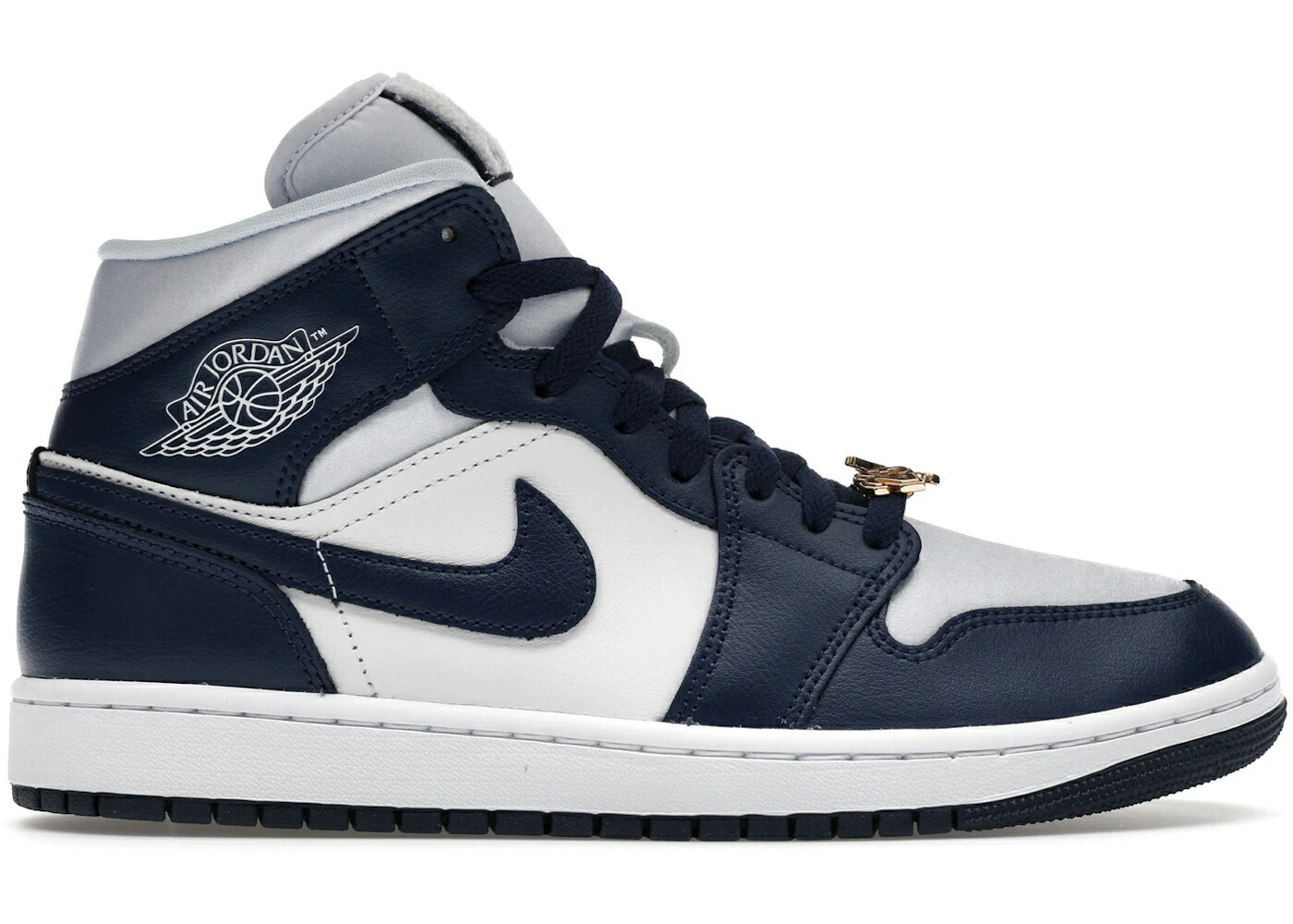 ナイキ ジョーダン ミッド 灰色 グレー 白色 ホワイト 紺色 ネイビー WOMEN スニーカー レディース JORDAN 1 MID FOOTBALL GREY WHITE MIDNIGHT NAVY (WOMEN) / FOOTBALL GREY MIDNIGHT NAVY
