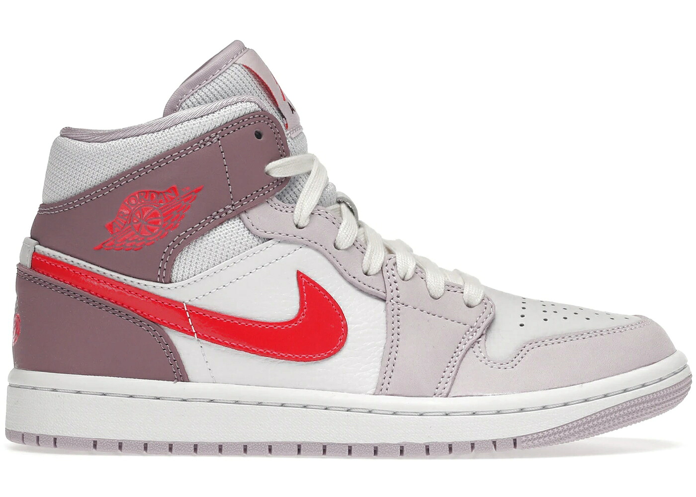 ナイキ ジョーダン ミッド 白いこと 白いこと サクラ色 クリムゾン VALENTINE\u0027S WOMEN\u0027S スニーカー レディース JORDAN 1 MID DAY (2022) (WOMEN\u0027S) / WHITE PINK CRIMSON