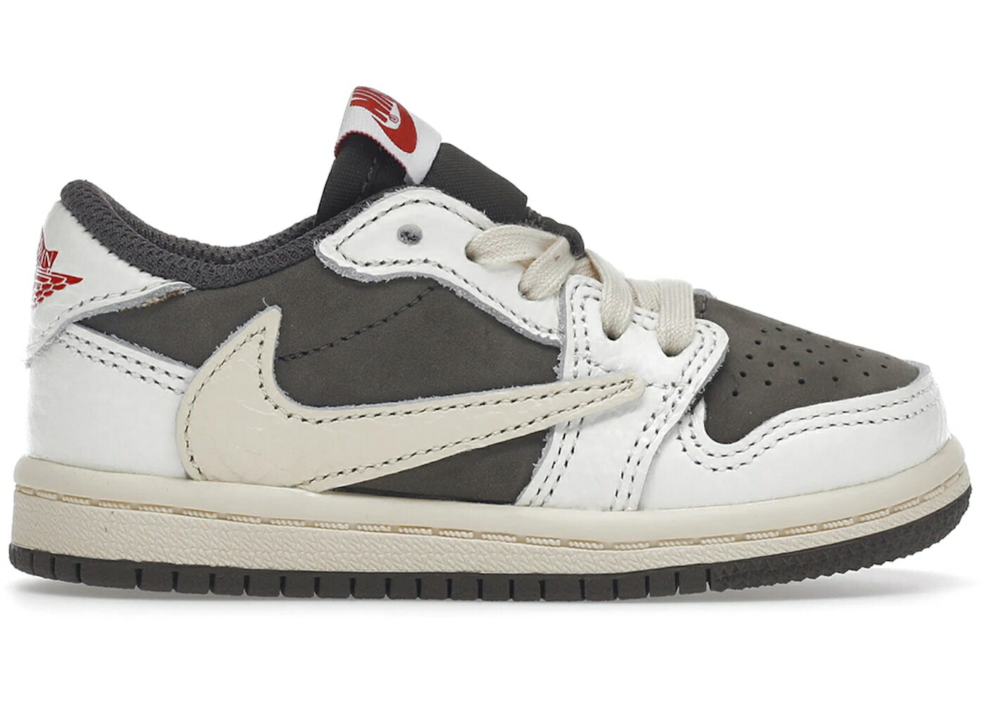 ナイキ ジョーダン 意趣晴らし 赤 赤いこと トラヴィススコット お坊っちゃん キッズ JORDAN 1 RETRO LOW OG SP TRAVIS SCOTT REVERSE MOCHA (TD) / SAIL UNIVERSITY RED RIDGEROCK