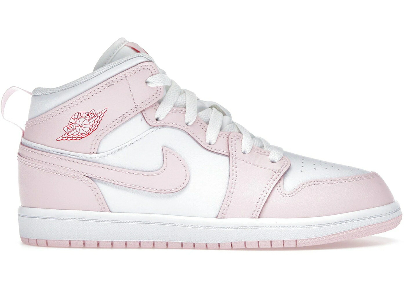 ナイキ ジョーダン ミッド ピンク ファイア 赤 レッド 白色 ホワイト ジュニア キッズ JORDAN 1 MID PINK FOAM FIRE RED WHITE (PS) / PINK FOAM FIRE RED WHITE ベビー マタニティ スニーカー