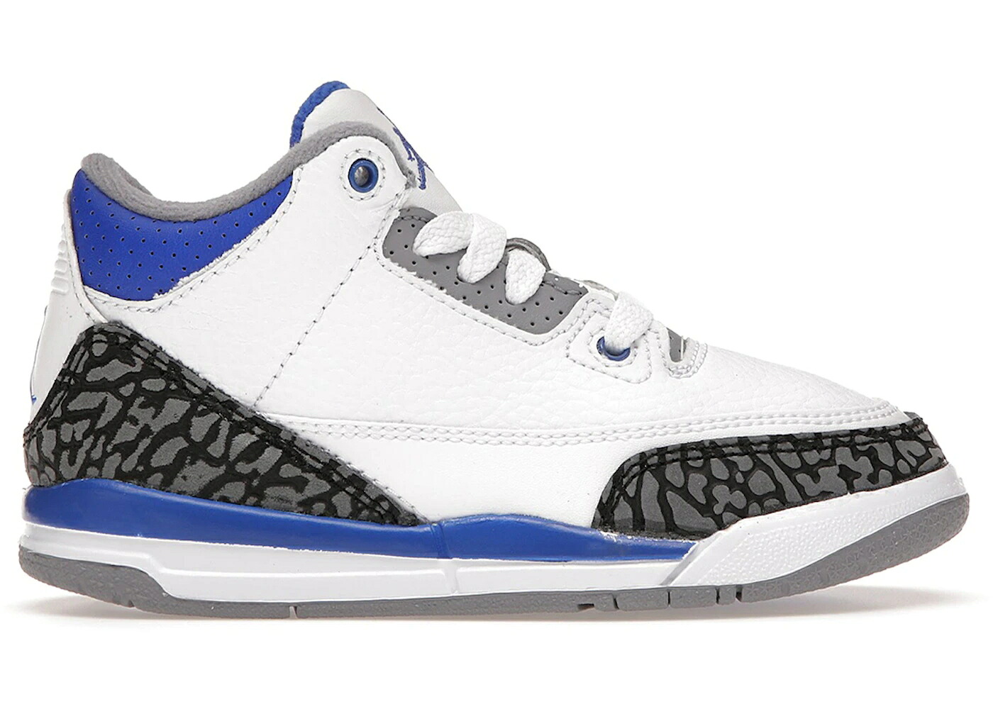 ナイキ ジョーダン 青色 ブルー 白色 ホワイト 黒色 ブラック 灰色 シメント グレー ジュニア キッズ JORDAN 3 RETRO RACER BLUE (PS) / WHITE BLACK CEMENT GREY RACER ベビー マタニティ スニーカー｜スニケス