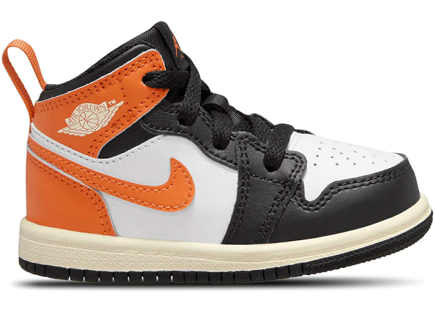 ナイキ ジョーダン ミッド 黒いこと 黒いこと 白いこと 白いこと 御坊っちゃん キッズ JORDAN 1 MID BLACK TOE STARFISH (TD) / STARFISH WHITE SAIL BLACK
