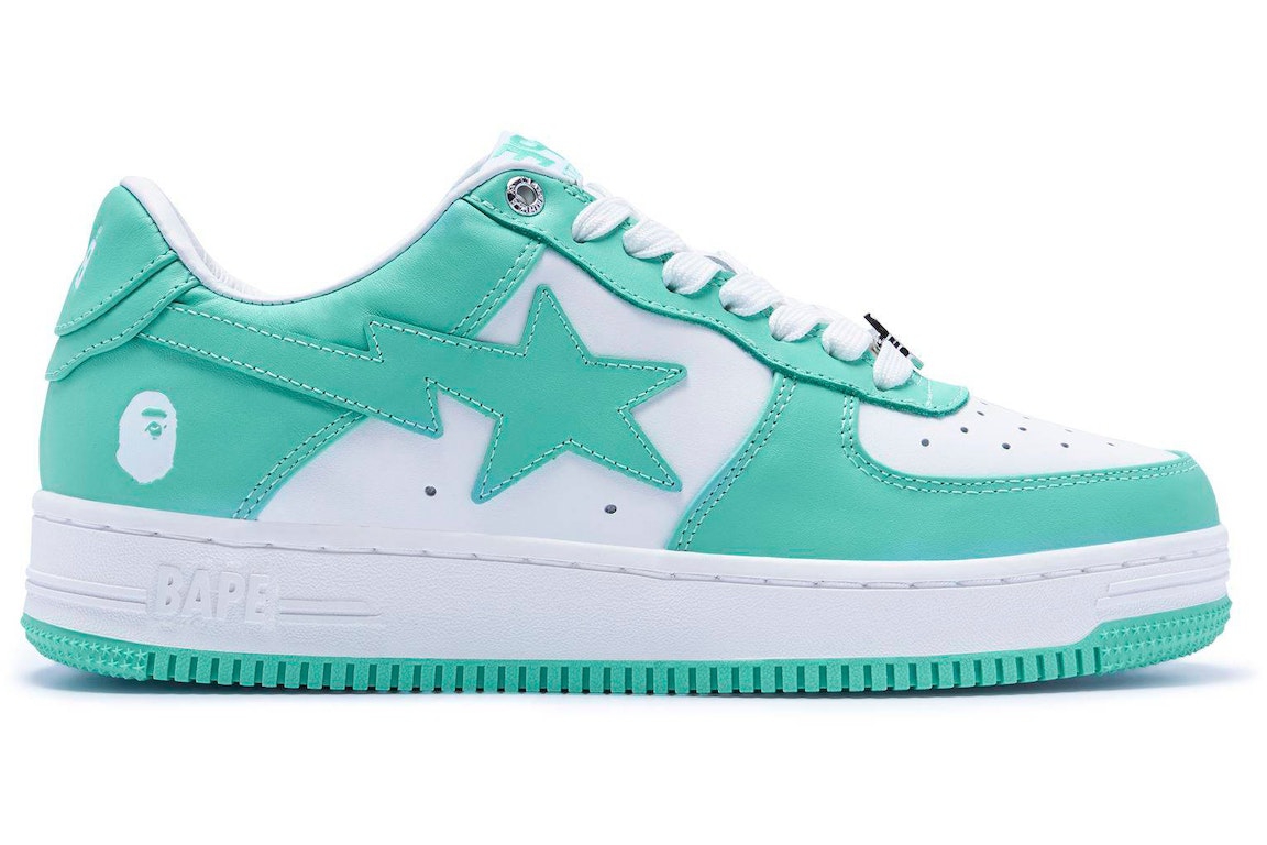 BAPE STA グリーンxホワイト パテントLOW 30cm-