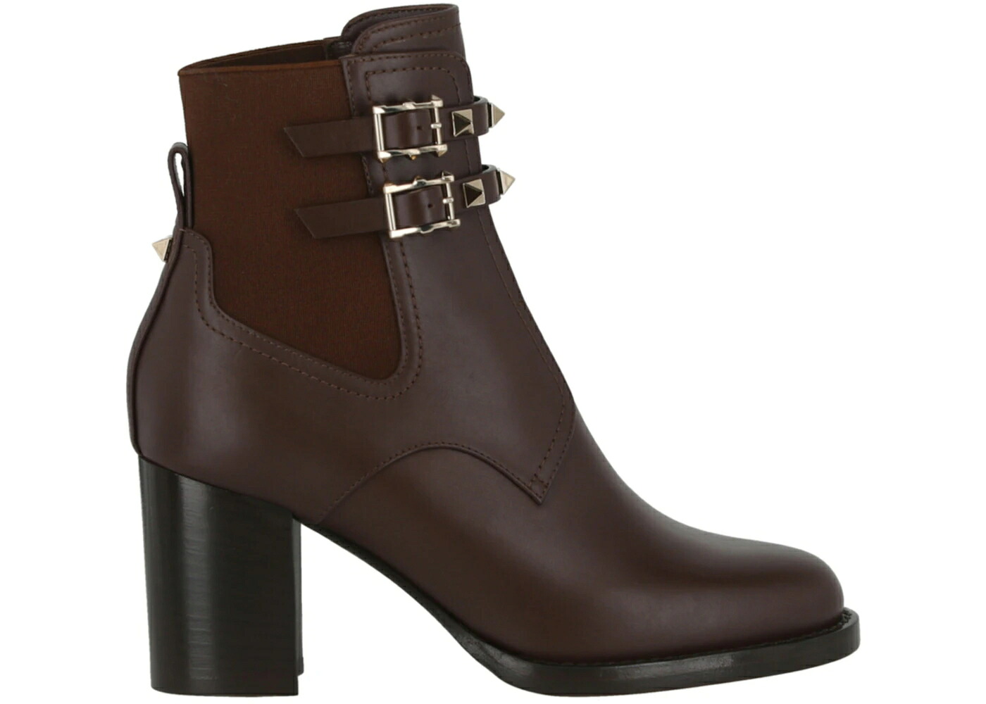 ヴァレンティノ ブーツ 茶色 ブラウン WOMEN'S スニーカー レディース VALENTINO ROCKSTUD-EMBELLISHED ANKLE HEELED BOOTS DARK BROWN (WOMEN'S) / DARK BROWN