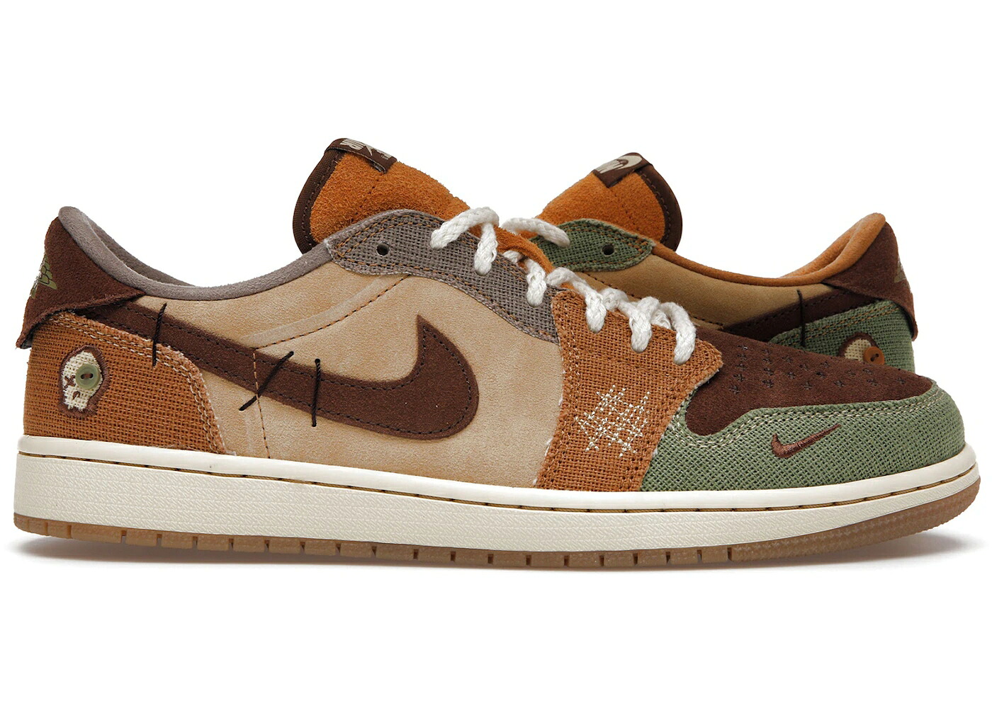 ナイキ ジョーダン 赤銅色 赤銅色 スニーカー メンズ JORDAN 1 RETRO LOW OG ZION WILLIAMSON VOODOO / FLAX MUSLIN FAUNA BROWN OIL