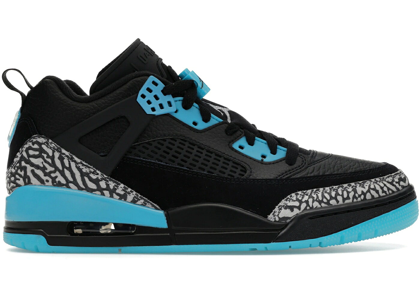 ナイキ ジョーダン 黒色 ブラック 青色 ブルー 灰色 グレー スニーカー メンズ JORDAN SPIZIKE LOW BLACK GAMMA BLUE / BLACK GAMMA BLUE WOLF GREY
