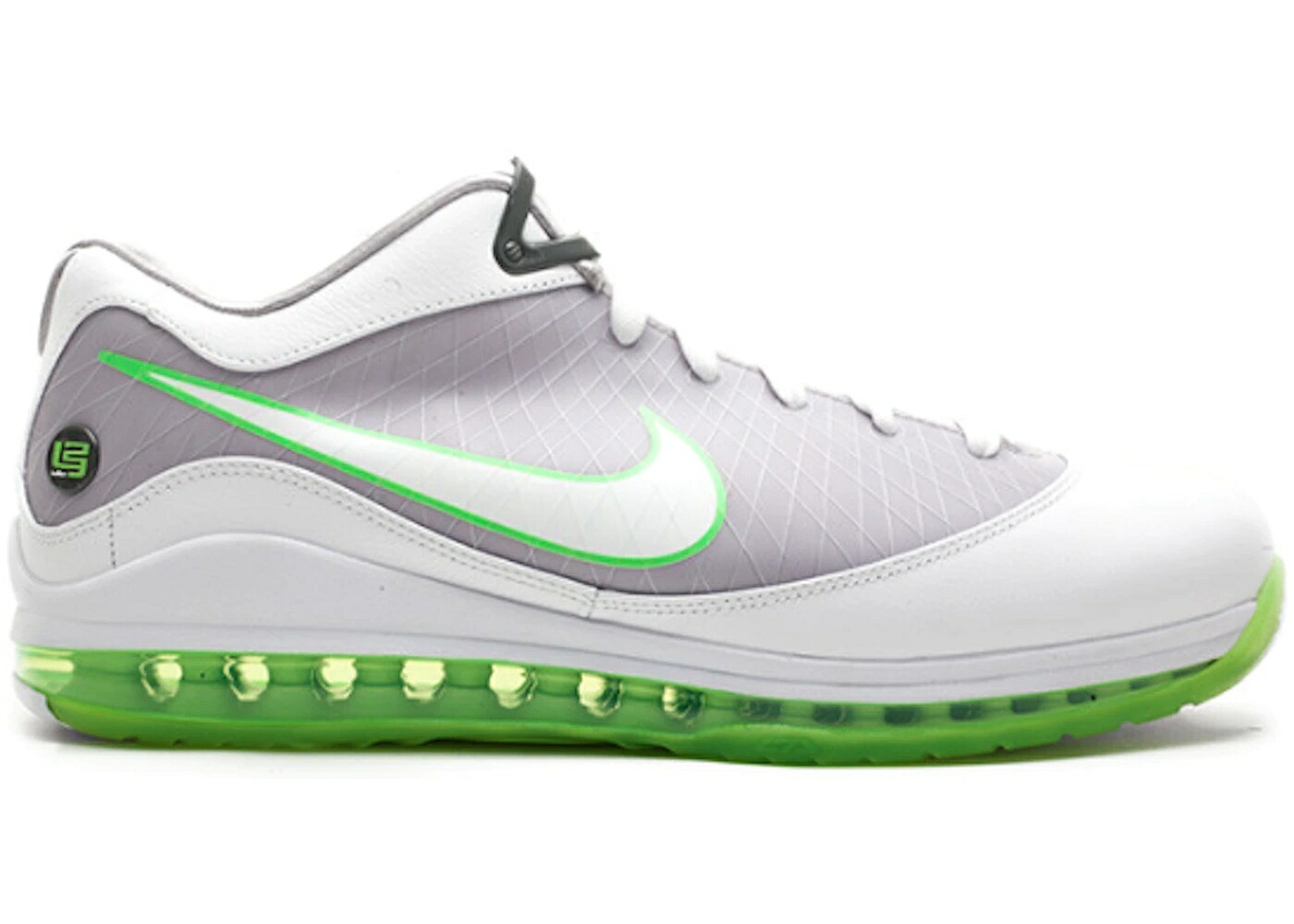 ナイキ レブロン 灰色 グレー 白色 ホワイト 緑 グリーン スニーカー メンズ NIKE LEBRON 7 LOW DUNKMAN / MEDIUM GREY WHITE ELCTRIC GREEN｜スニケス