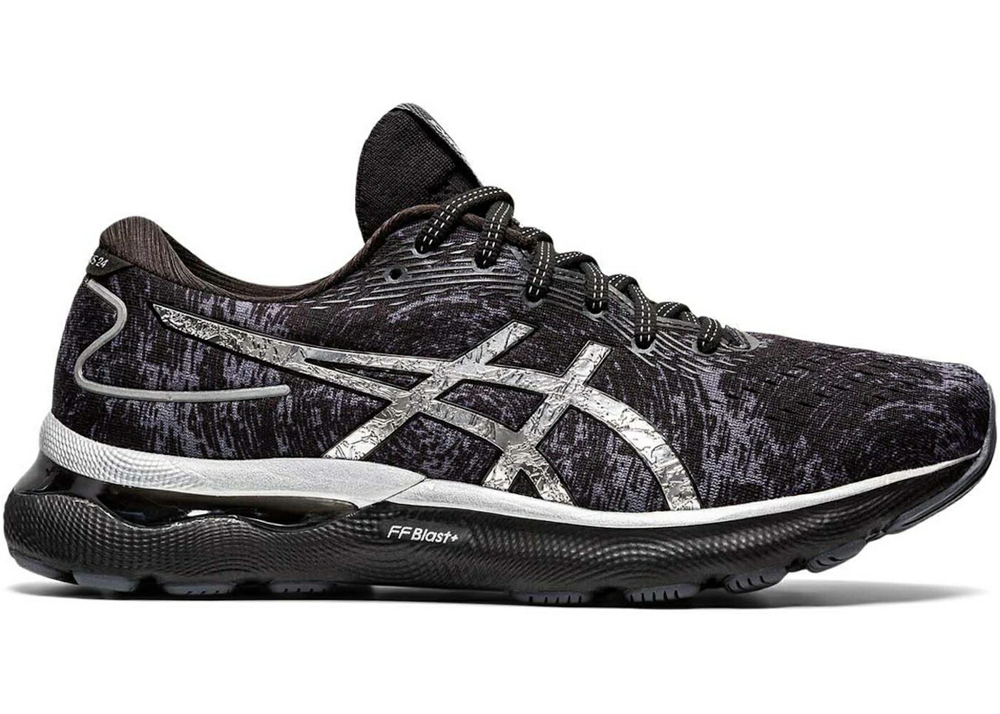 アシックス プラチナム 黒色 ブラック 灰色 グレー ピュア 銀色 シルバー スニーカー メンズ ASICS GEL-NIMBUS 24 PLATINUM BLACK / CARRIER GREY PURE SILVER