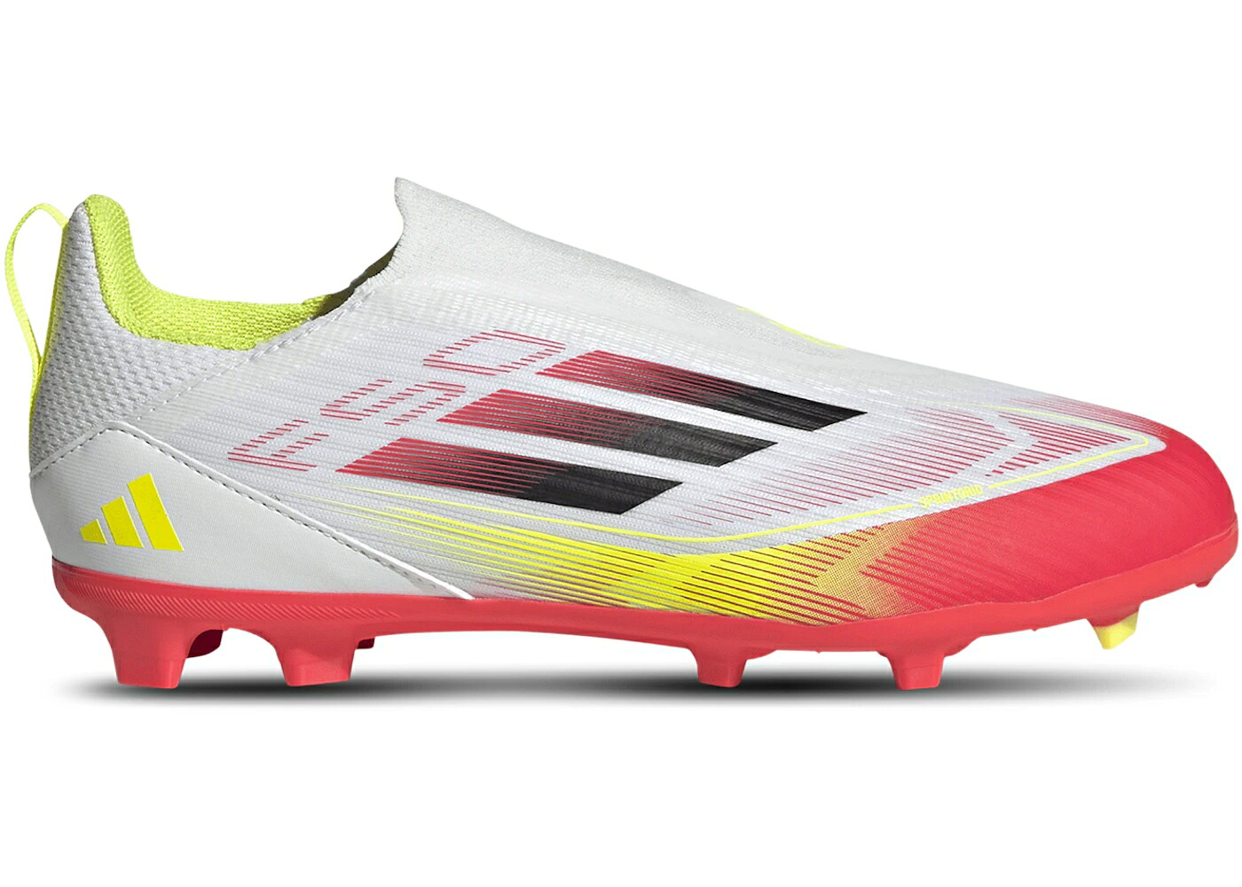 アディダス 白色 ホワイト コア 黒色 ブラック ジュニア キッズ ADIDAS F50 LEAGUE LACELESS FG/MG SOLAR PACK (GS) / CLOUD WHITE CORE BLACK SOLAR ベビー マタニティ スニーカー｜スニケス