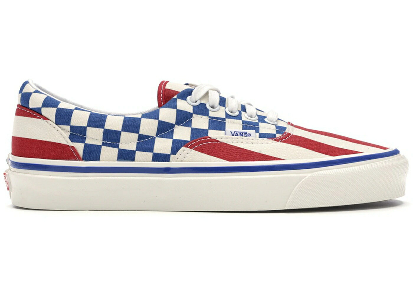 ヴァンズ バンズ アナハイム ファクトリー 赤 レッド 青色 ブルー スニーカー メンズ VANS ERA 95 ANAHEIM FACTORY RED STRIPES BLUE CHECKERS / RED BLUE
