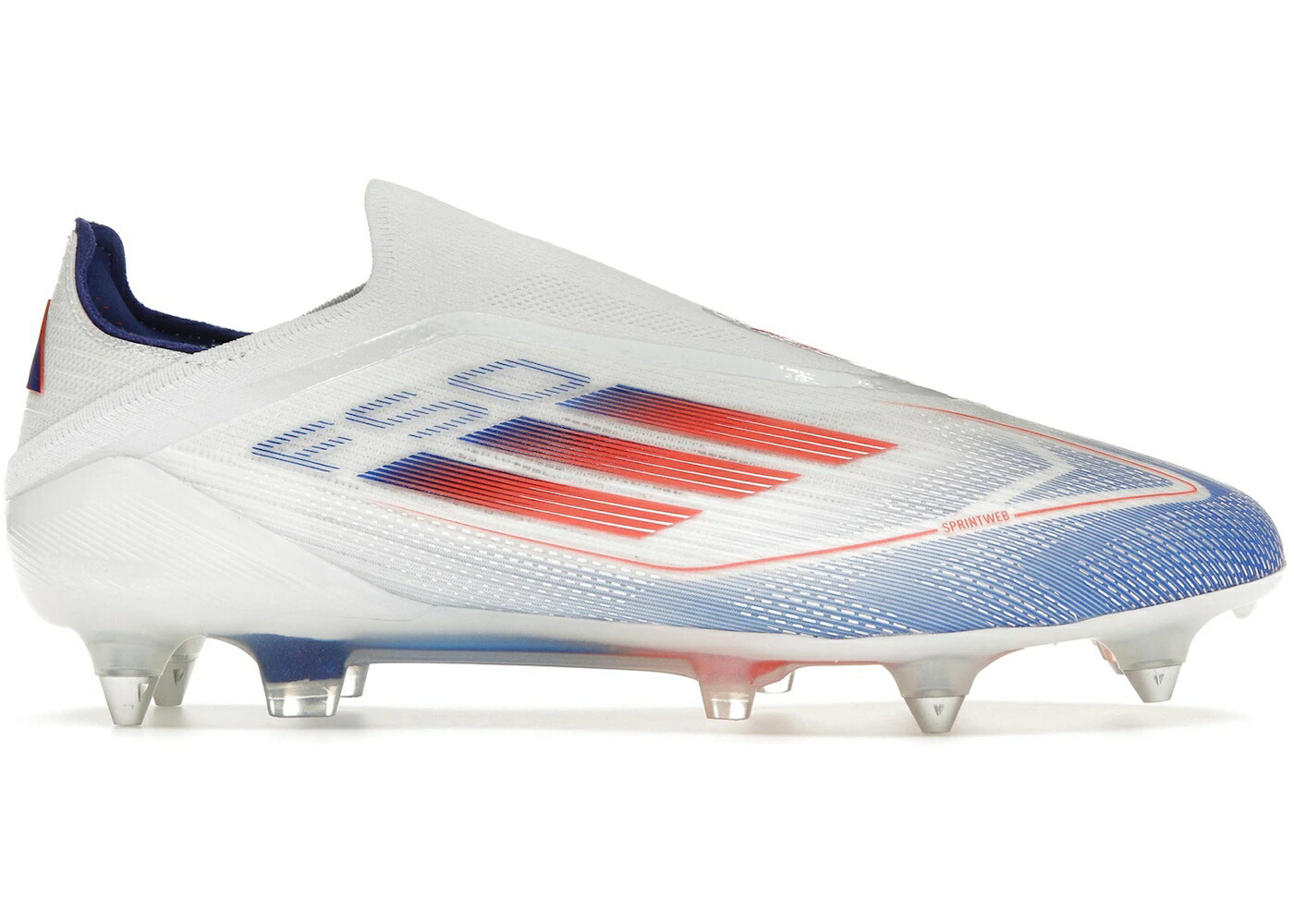 アディダス エリート 白色 ホワイト 赤 レッド 青色 ブルー スニーカー メンズ ADIDAS F50 ELITE LACELESS SG CLOUD WHITE SOLAR RED LUCID BLUE / CLOUD WHITE SOLAR RED LUCID BLUE
