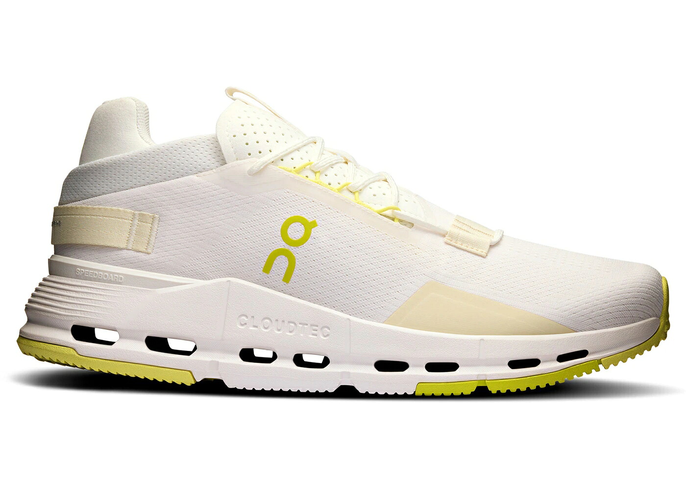 オン 白色 ホワイト スニーカー メンズ ON RUNNING CLOUDNOVA 2 WHITE LIMELIGHT / WHITE LIMELIGHT｜スニケス