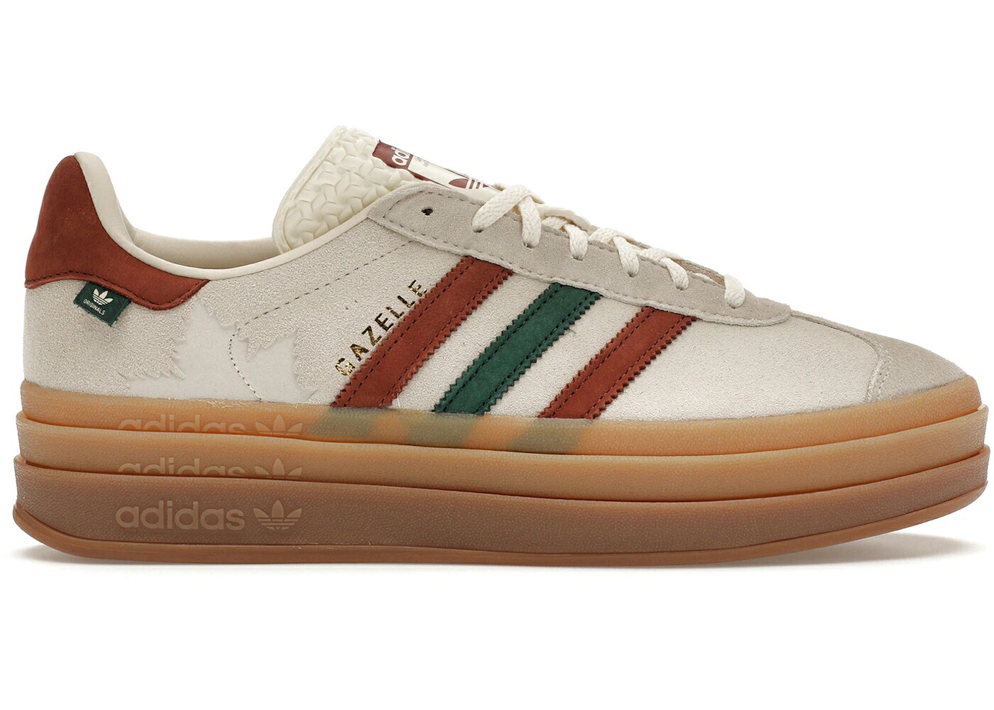 アディダス ガゼル 皮膚軟化剤 白いこと 白いこと ワイルド WOMEN\u0027S スニーカー レディース ADIDAS GAZELLE BOLD MAPLE LEAF (WOMEN\u0027S) / CREAM WHITE WILD SEPIA