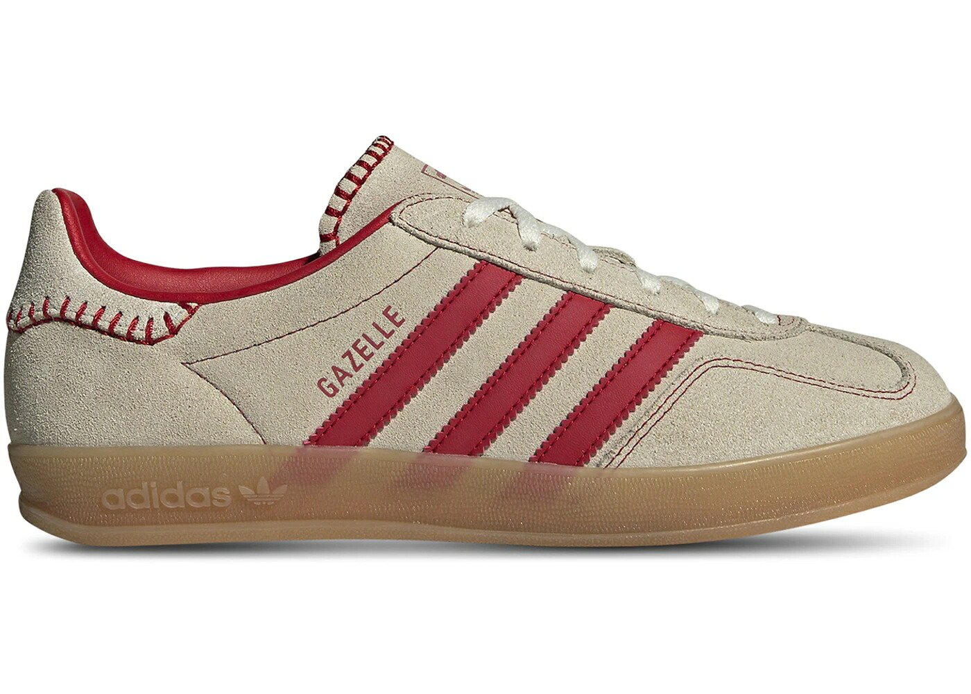 アディダス ガゼル ベージュ 皮膚軟化剤 白いこと 白いこと WOMEN\u0027S スニーカー レディース ADIDAS GAZELLE INDOOR BEIGE BETTER SCARLET (WOMEN\u0027S) / BEIGE BETTER SCARLET CREAM WHITE
