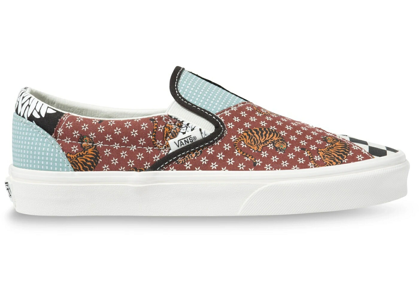 ヴァンズ バンズ スリッポン 黒いこと 黒いこと 白いこと 白いこと スニーカー メンズ VANS SLIP-ON TIGER PATCHWORK / BLACK TRUE WHITE