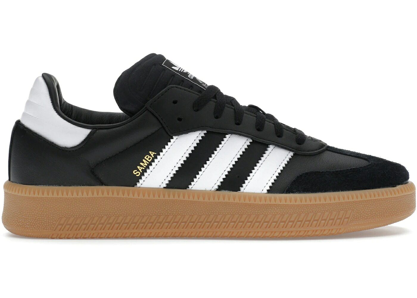アディダス サンバ コア 黒色 ブラック 白色 ホワイト スニーカー メンズ ADIDAS SAMBA XLG CORE BLACK GUM / CORE BLACK CLOUD WHITE GUM
