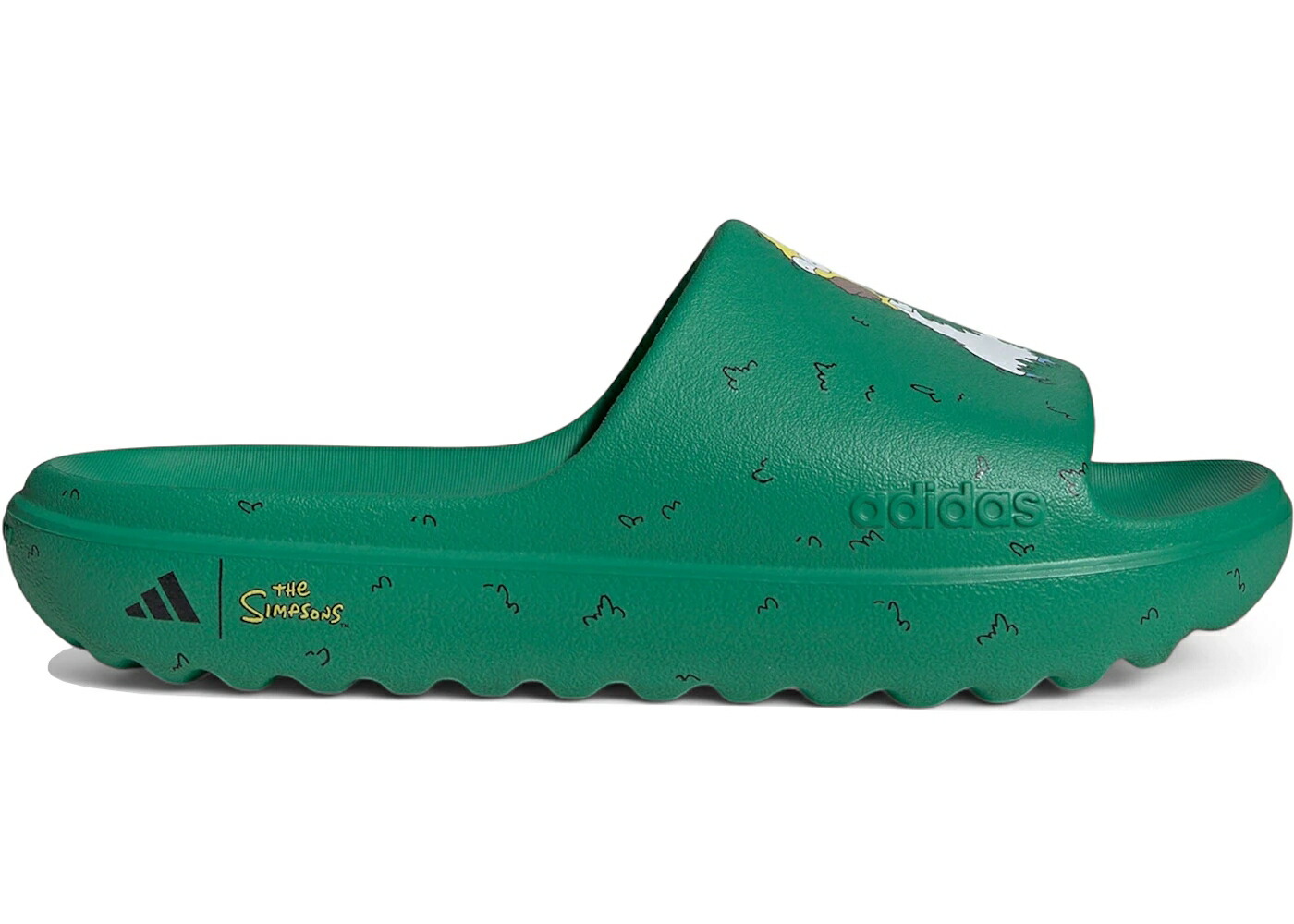 アディダス アディレッタ コート 緑 グリーン コア 黒色 ブラック スニーカー メンズ ADIDAS ADILETTE LUMIA SLIDES THE SIMPSONS COURT GREEN / COURT GREEN CORE BLACK CLOUD