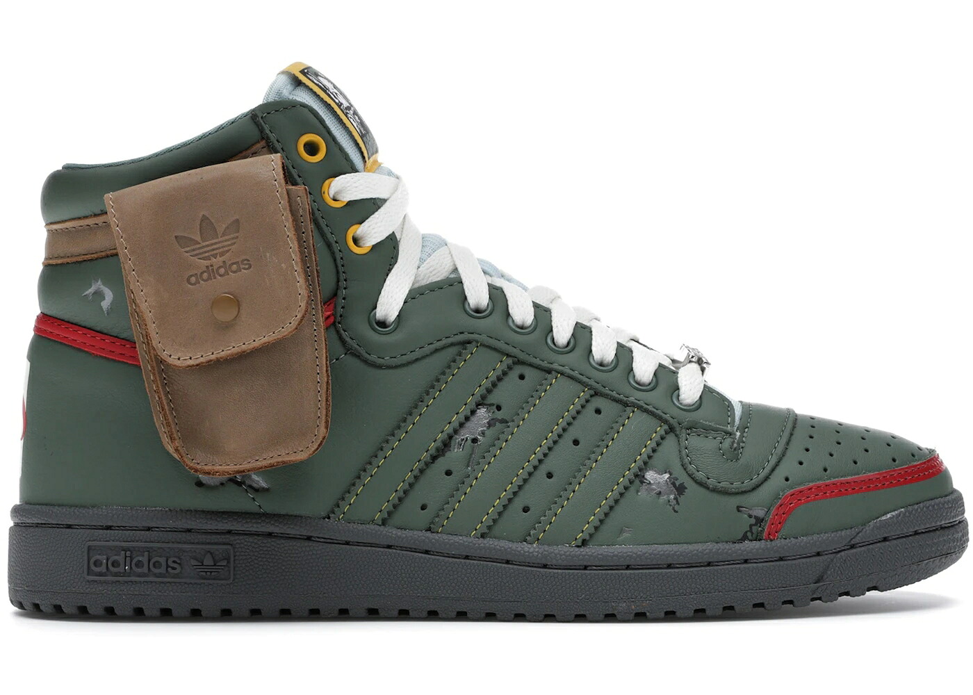 アディダス 緑 緑であること とっ始め十 スターウォーズ スニーカー メンズ ADIDAS TOP TEN HI STAR WARS BOBA FETT / TRACE GREEN TRACE GREEN SCARLET