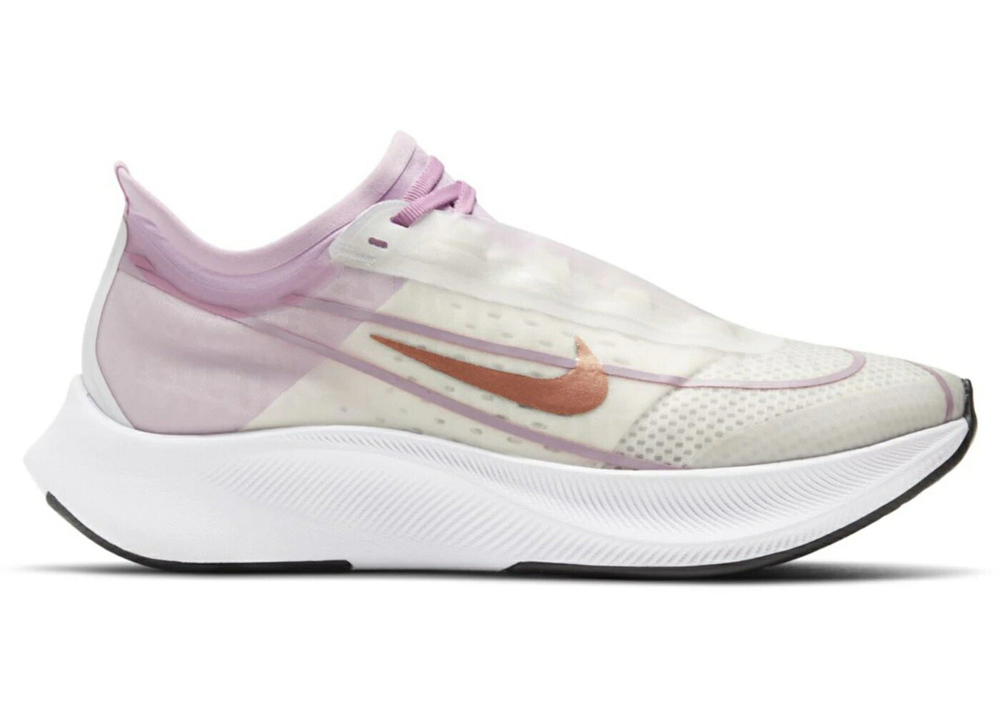 ナイキ ズーム 白色 ホワイト ピンク 銅 ブロンズ 黒色 ブラック ズームフライ WOMEN'S スニーカー レディース NIKE ZOOM FLY 3 WHITE LIGHT ARCTIC PINK BRONZE (WOMEN'S) / WHITE LIGHT ARCTIC PINK BLACK