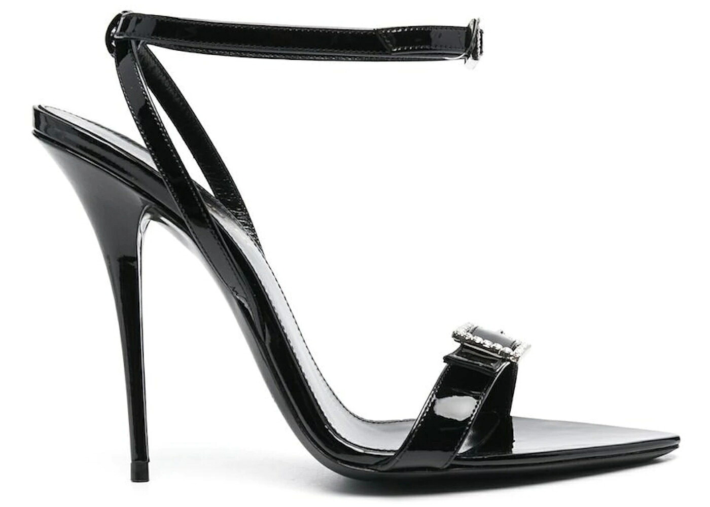 サンローラン 黒いこと 黒いこと なめし革 スニーカー レディース SAINT LAURENT SAINT LAURENT GIPPY BUCKLED SANDAL HEELS BLACK LEATHER /