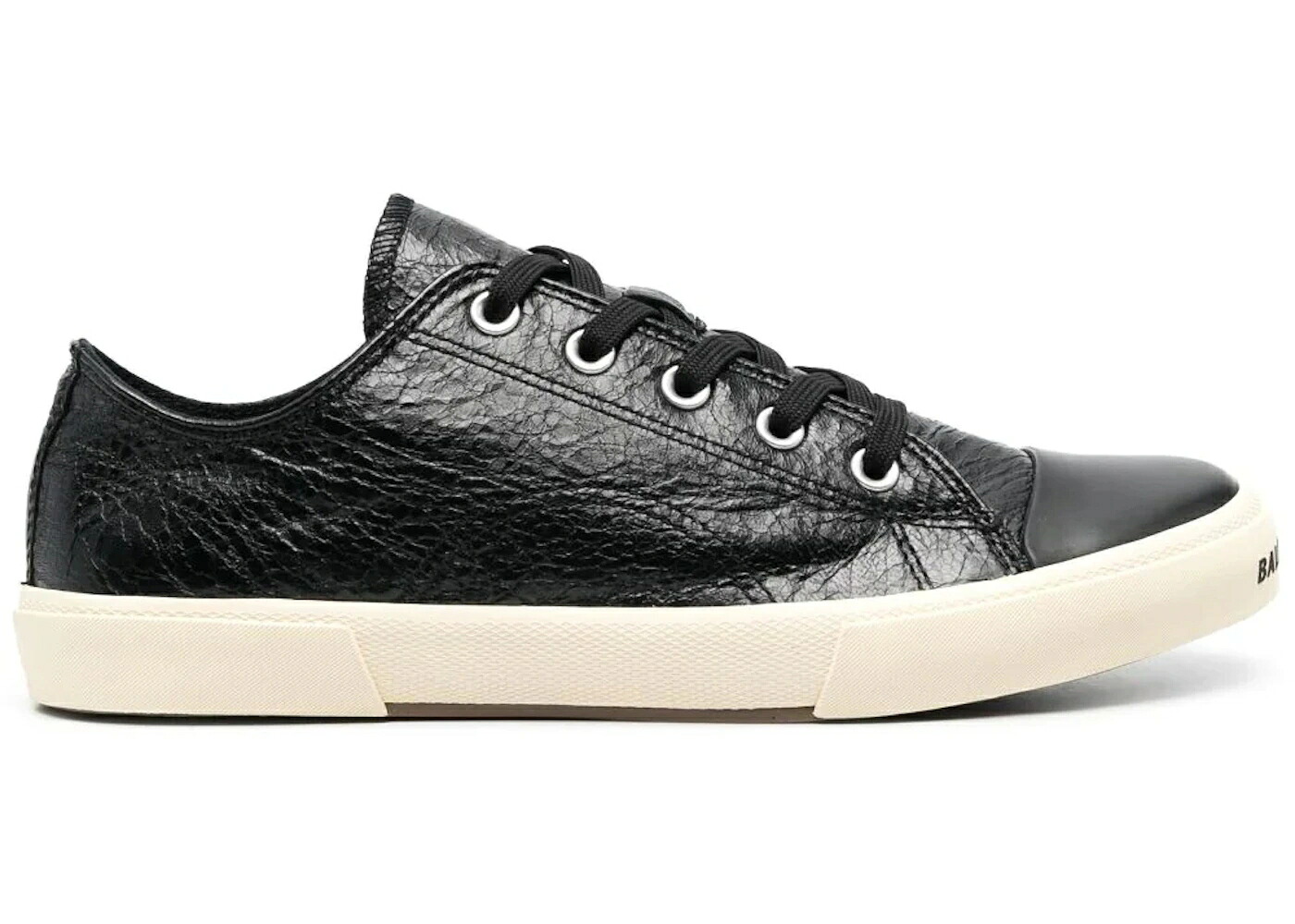 バレンシアガ レザー 靴 スニーカー 黒色 ブラック メンズ BALENCIAGA PARIS LOW TOP LEATHER SNEAKER BLACK /