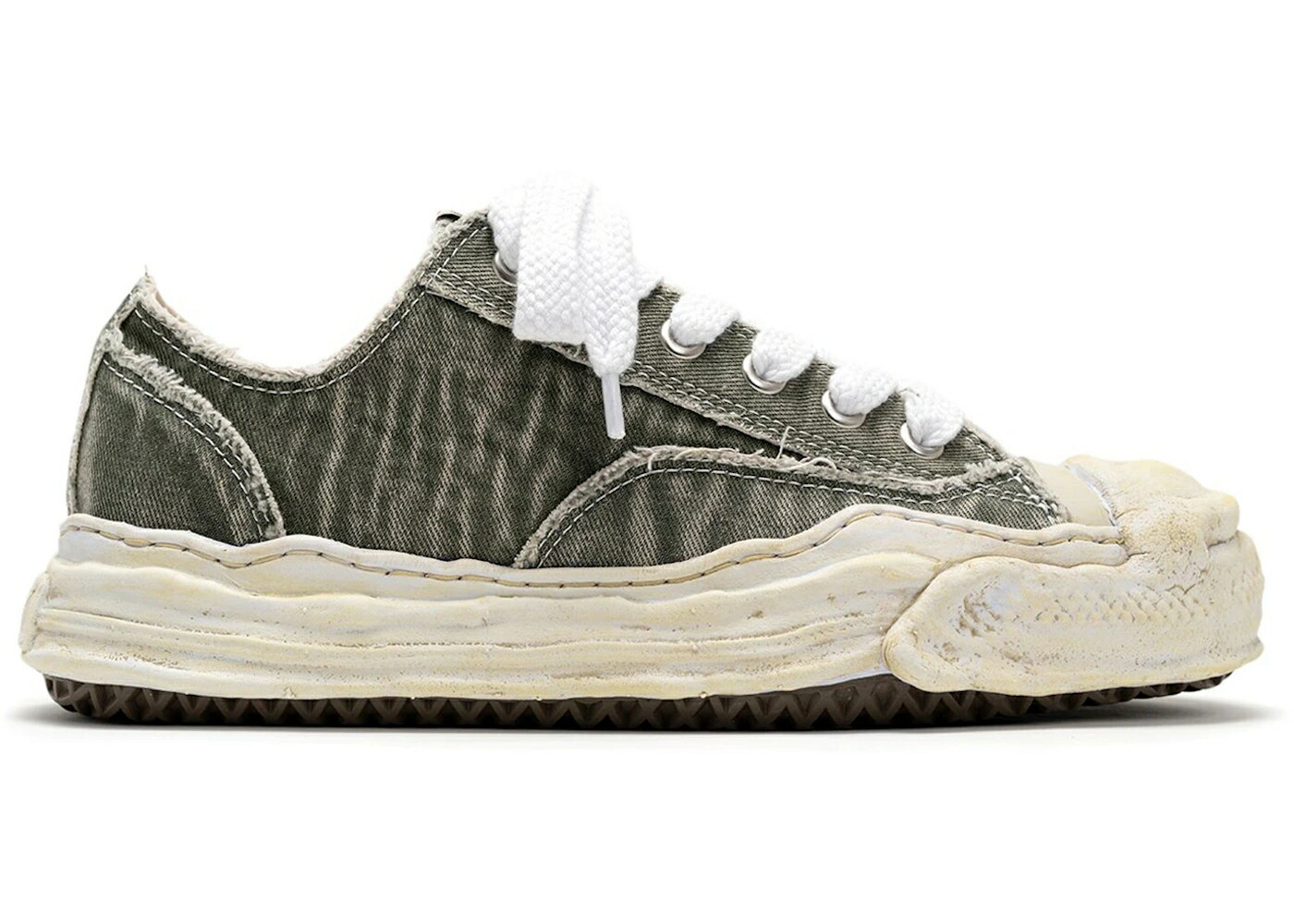 メゾン ミハラヤスヒロ デニム 灰色 グレー スニーカー メンズ MAISON MIHARA YASUHIRO MAISON MIHARA YASUHIRO HANK OG SOLE BLEACH-WASH DENIM CANVAS LOW GREY /