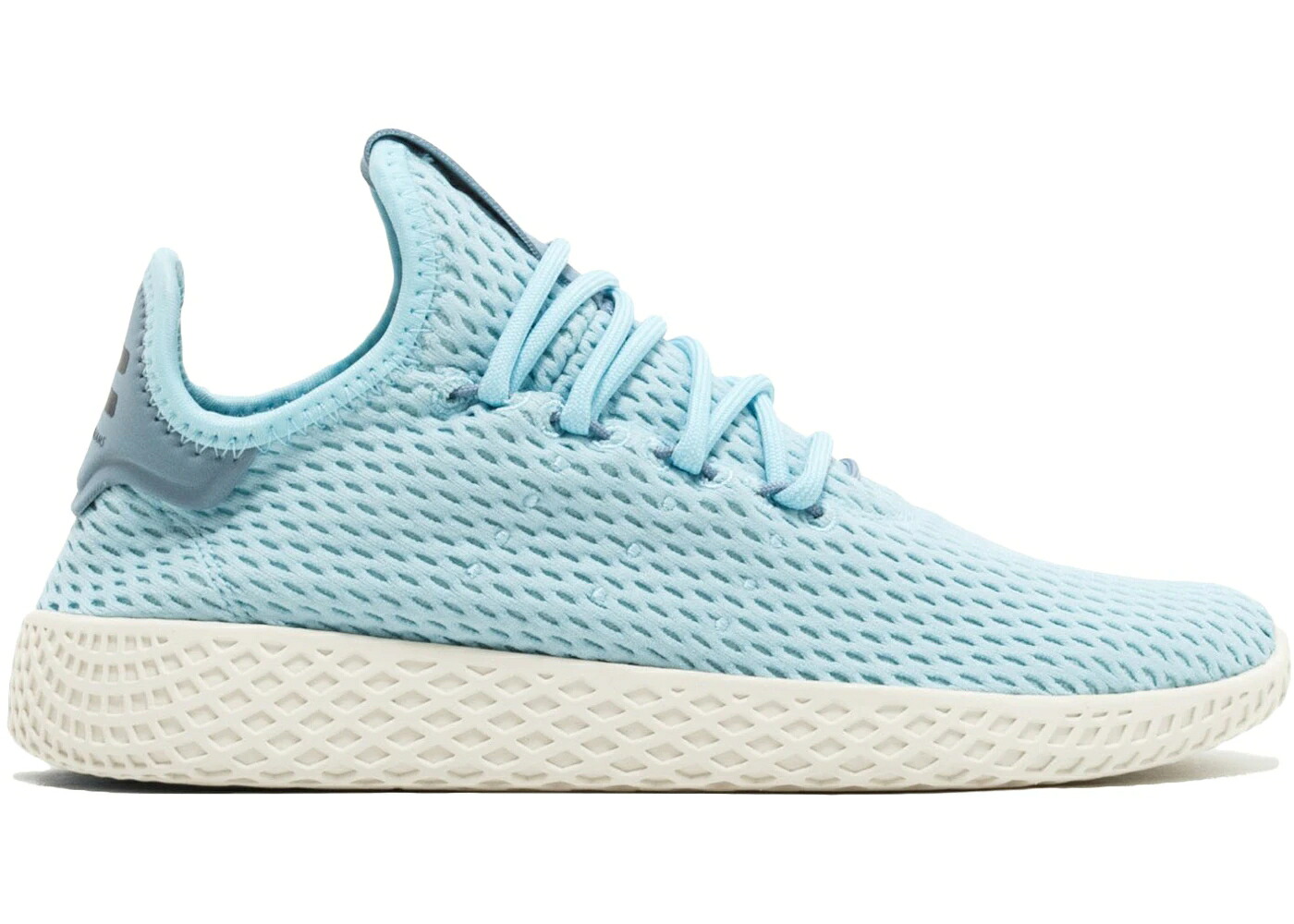 アディダス テニス 青色 ブルー 白色 ホワイト ジュニア キッズ ADIDAS TENNIS HU X PHARRELL WILLIAMS ICE BLUE (YOUTH) / ICE BLUE FTW WHITE ベビー マタニティ スニーカー｜スニケス