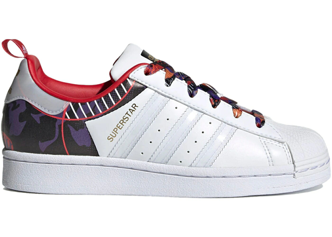 アディダス スーパースター カモ柄 白色 ホワイト ジュニア キッズ ADIDAS SUPERSTAR CHINESE NEW YEAR OF THE OX CAMO (GS) / CLOUD WHITE CLOUD WHITE SCARLET ベビー マタニティ スニーカー｜スニケス