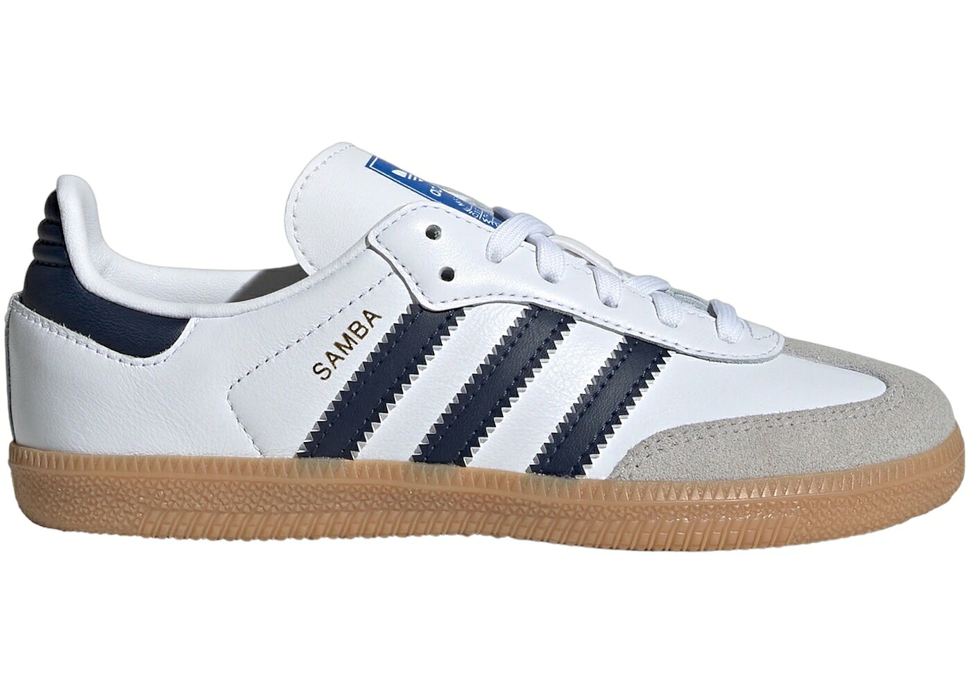 アディダス サンバ 白色 ホワイト ナイト 藍色 インディゴ ジュニア キッズ ADIDAS SAMBA OG CLOUD WHITE NIGHT INDIGO GUM (PS) / CLOUD WHITE NIGHT INDIGO GUM ベビー マタニティ スニーカー｜スニケス