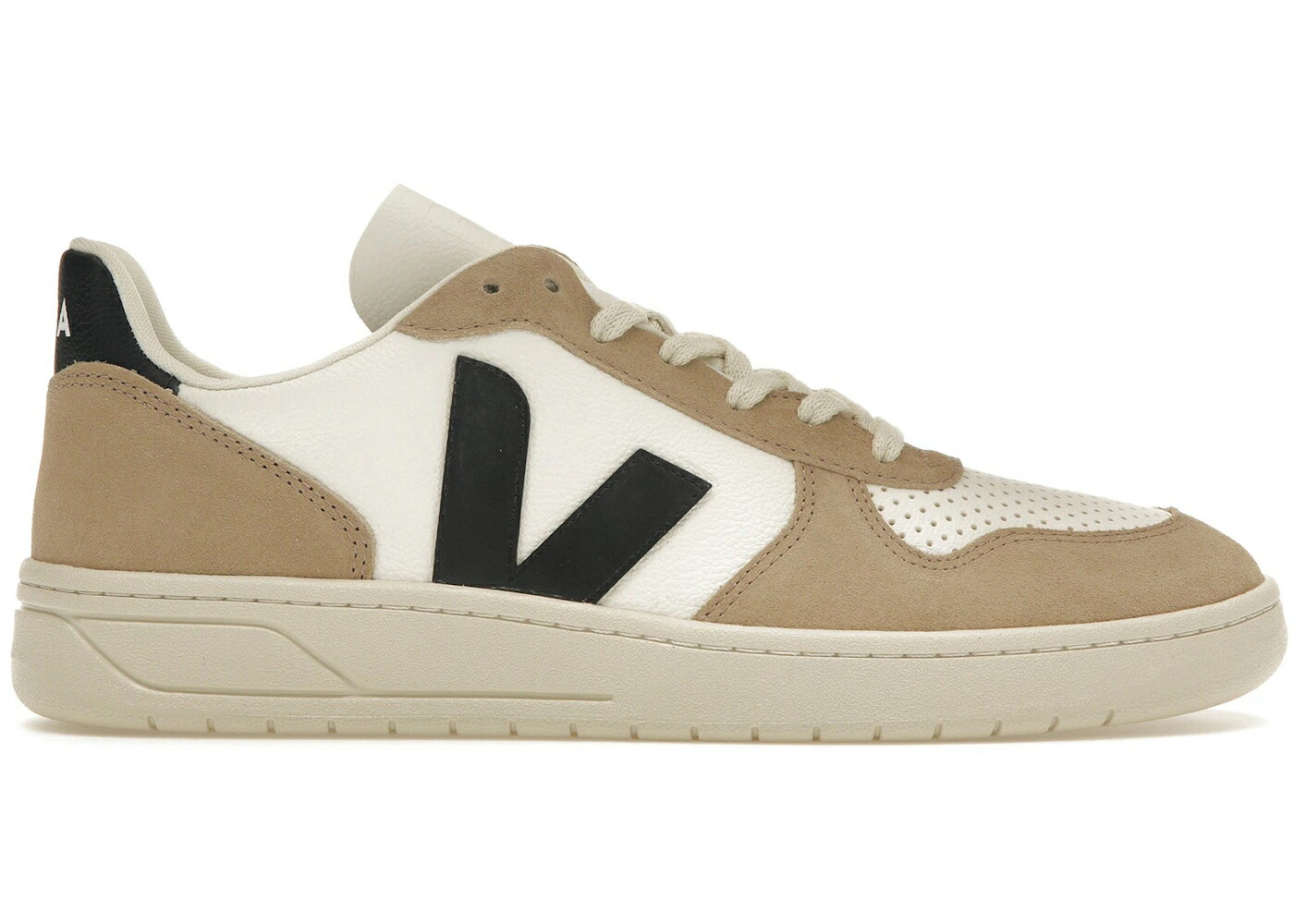 ヴェジャ レザー 白色 ホワイト 黒色 ブラック スニーカー メンズ VEJA V-10 CHROMEFREE LEATHER WHITE BLACK SAHARA / WHITE BLACK SAHARA