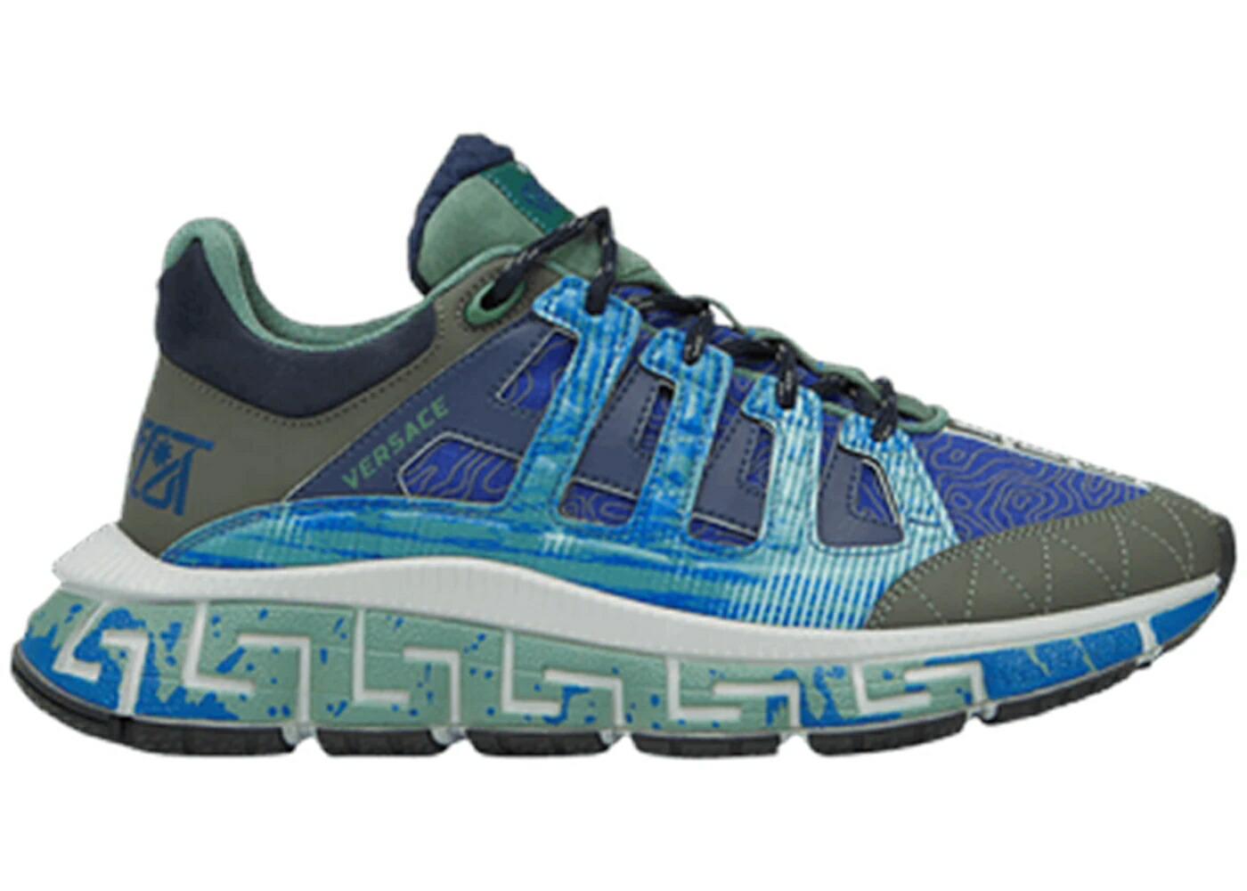 ヴェルサーチェ 青色 ブルー スニーカー メンズ VERSACE TRIGRECA BLUE /