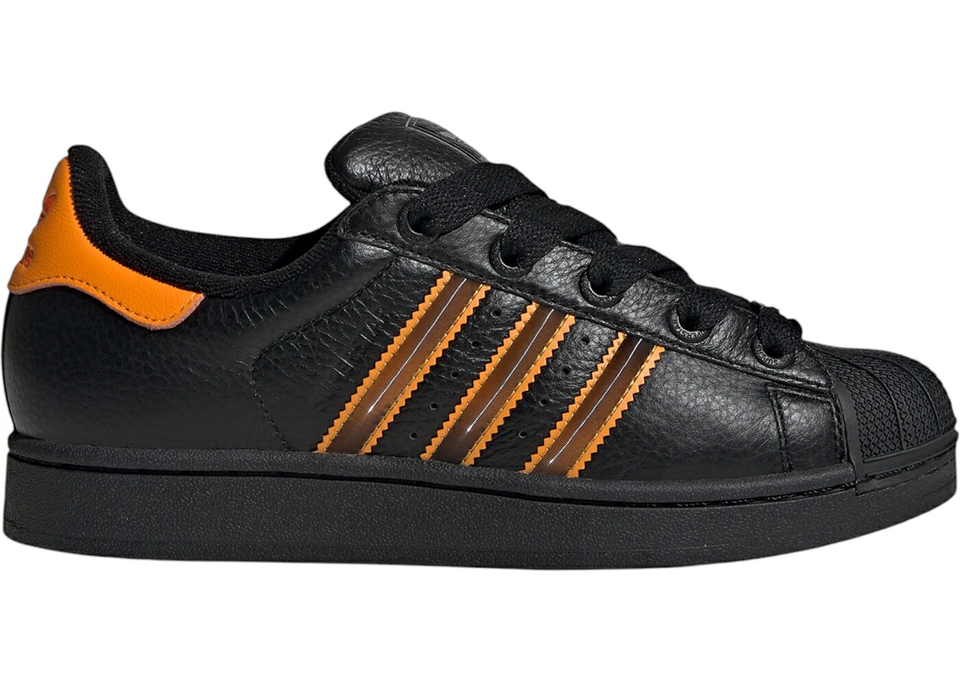 アディダス スーパースター コア 黒色 ブラック クルー 橙 オレンジ インパクト WOMEN'S スニーカー レディース ADIDAS SUPERSTAR II CORE BLACK CREW ORANGE SEMI IMPACT (WOMEN'S) / CORE BLACK CREW ORANGE SEMI
