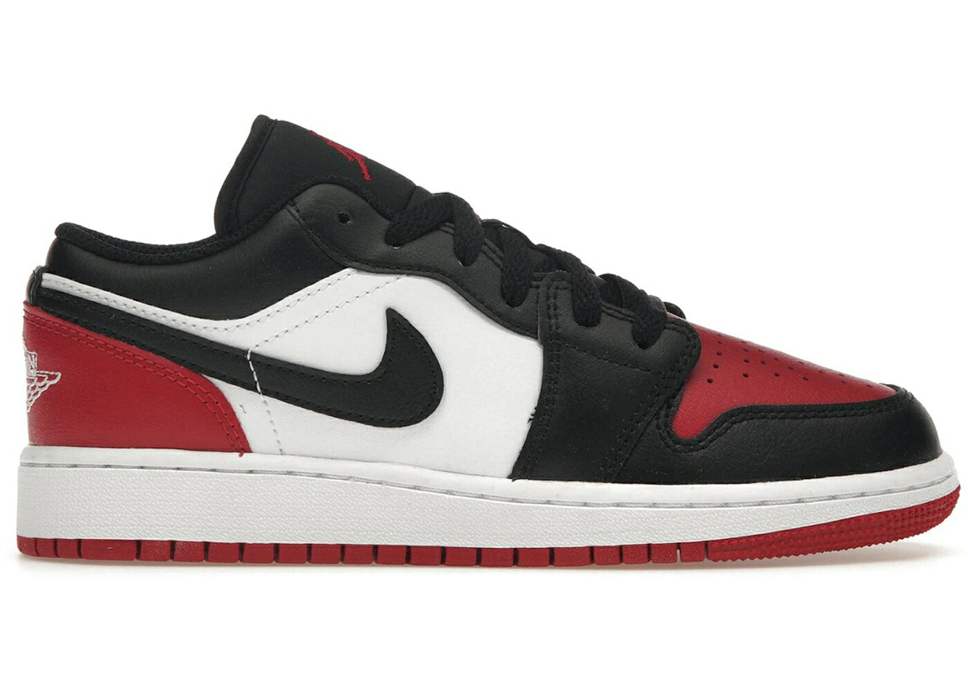 ナイキ ジョーダン 白色 ホワイト 赤 レッド 黒色 ブラック 2.0 ジュニア キッズ JORDAN 1 LOW BRED TOE (GS) / WHITE VARSITY RED WHITE BLACK ベビー マタニティ スニーカー