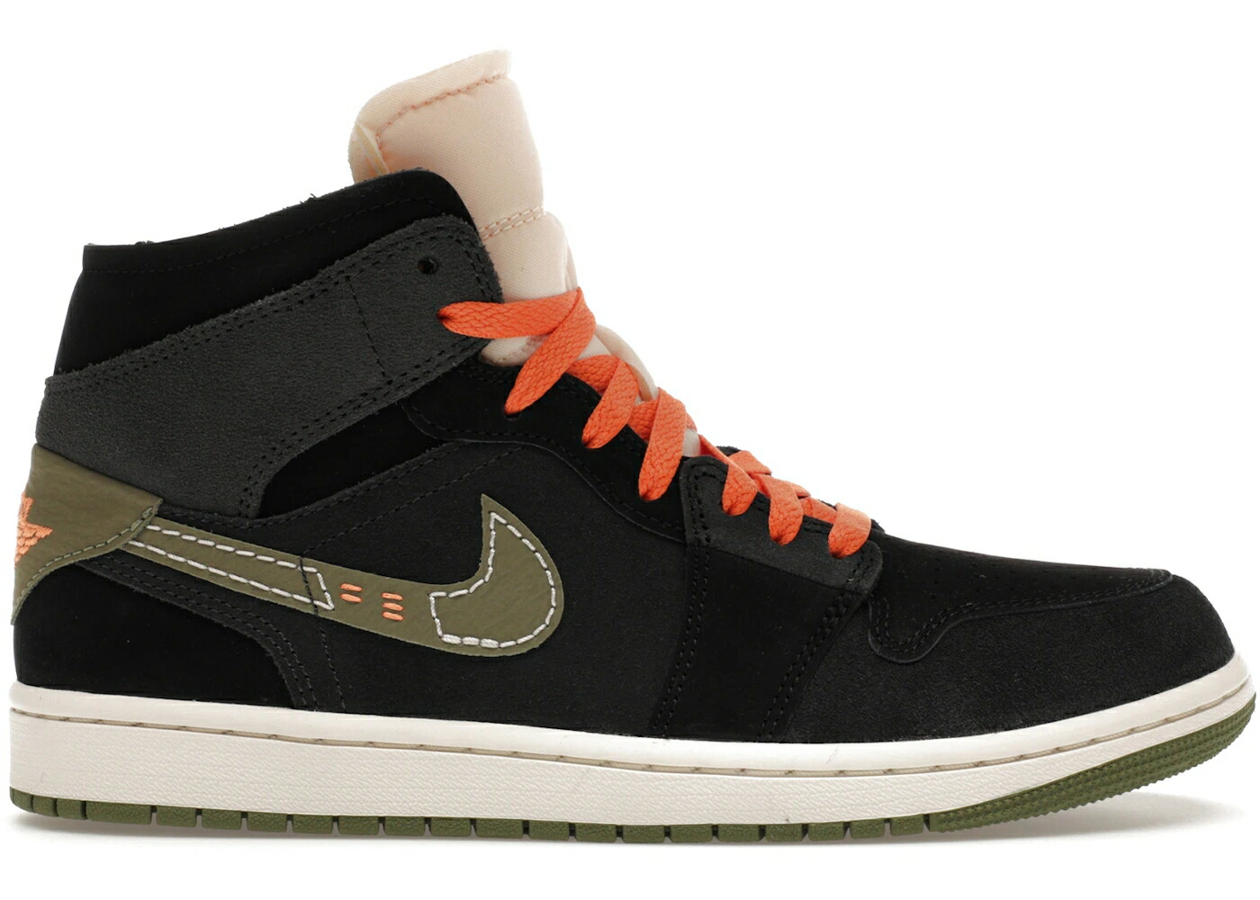 ナイキ ジョーダン ミッド オリーブ 黒色 ブラック スニーカー メンズ JORDAN 1 MID SE CRAFT ANTHRACITE LIGHT OLIVE / ANTHRACITE BLACK BRIGHT MANDARIN 90,750円