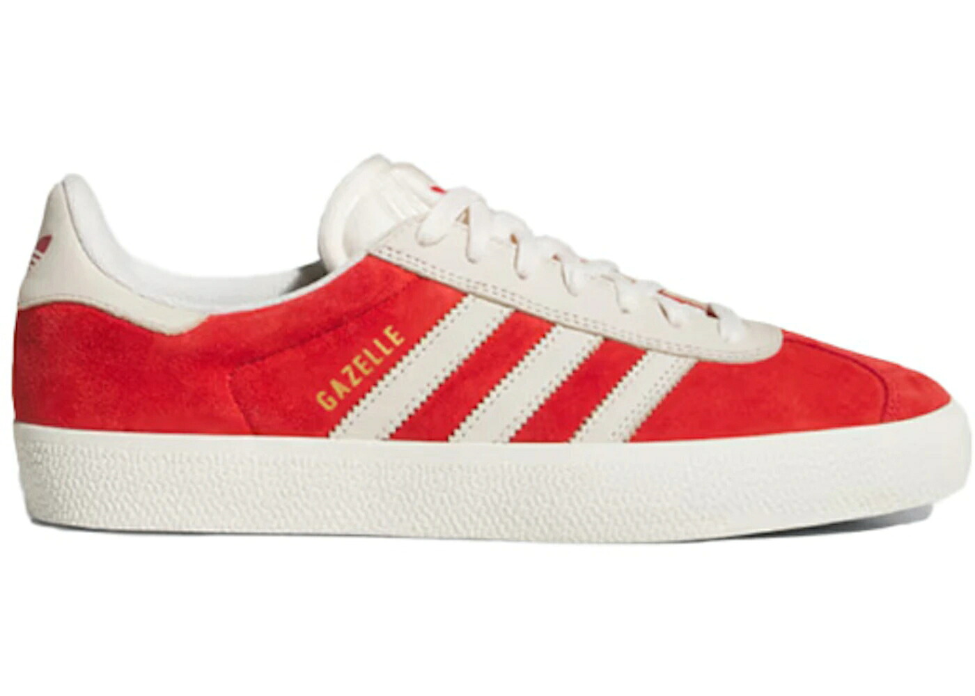アディダス ガゼル 白色 ホワイト ゴールド スニーカー メンズ ADIDAS GAZELLE ADV BETTER SCARLET CHALK WHITE / BETTER SCARLET CHALK WHITE GOLD｜スニケス