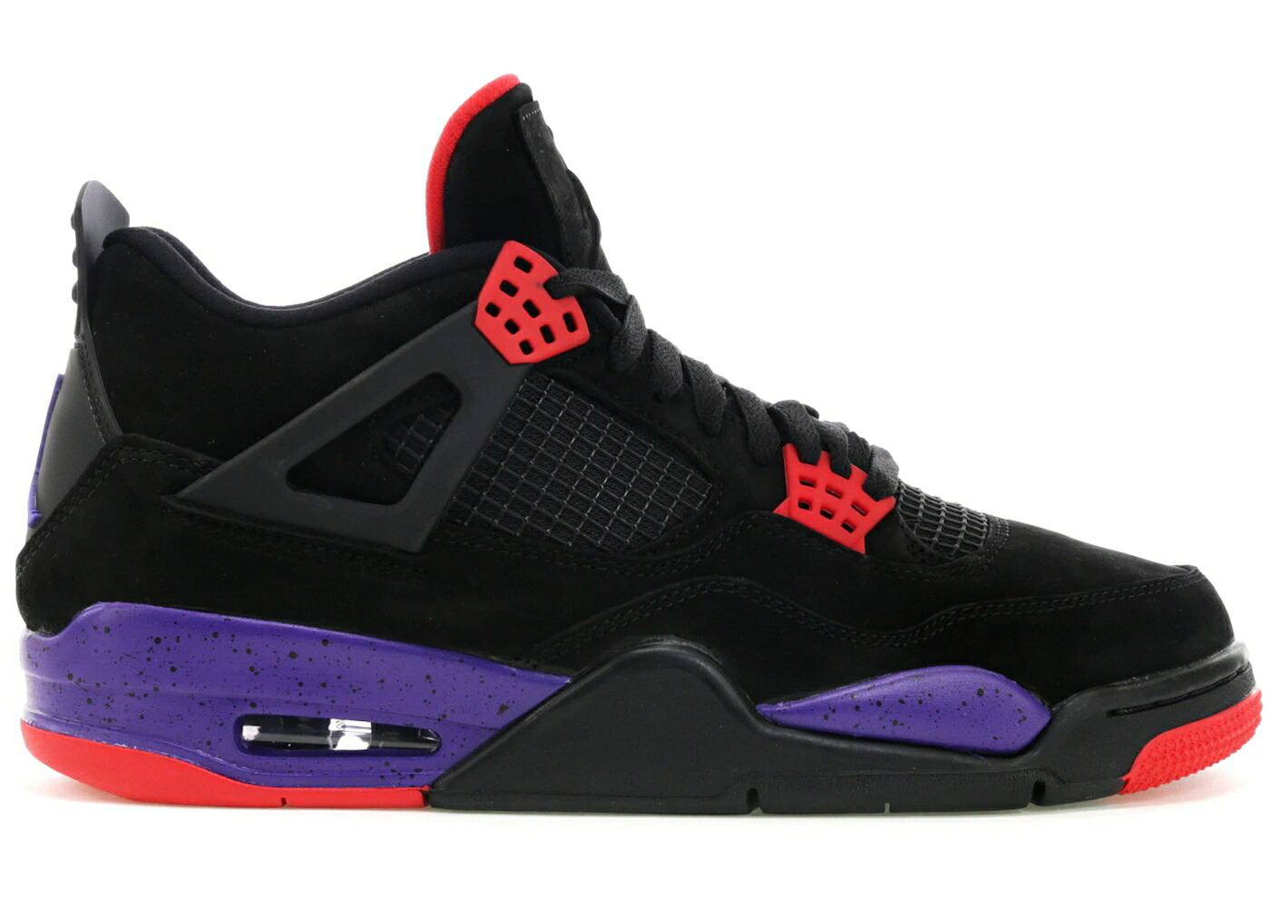 ナイキ ジョーダン ラプターズ 黒いこと 黒いこと 厚地の外套 紫 パープル スニーカー メンズ JORDAN 4 RETRO RAPTORS (2018) / BLACK COURT PURPLE UNIVERSITY