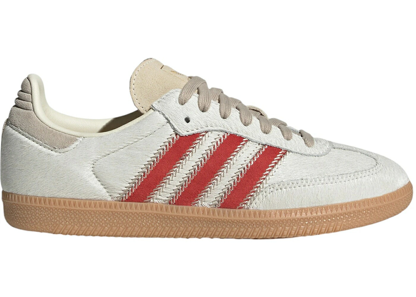アディダス サンバ 子馬 ベージュ 皮膚軟化剤 白いこと 白いこと WOMEN\u0027S スニーカー レディース ADIDAS SAMBA OG PONY HAIR WONDER BEIGE BETTER SCARLET (WOMEN\u0027S) / WONDER BEIGE CREAM WHITE BETTER
