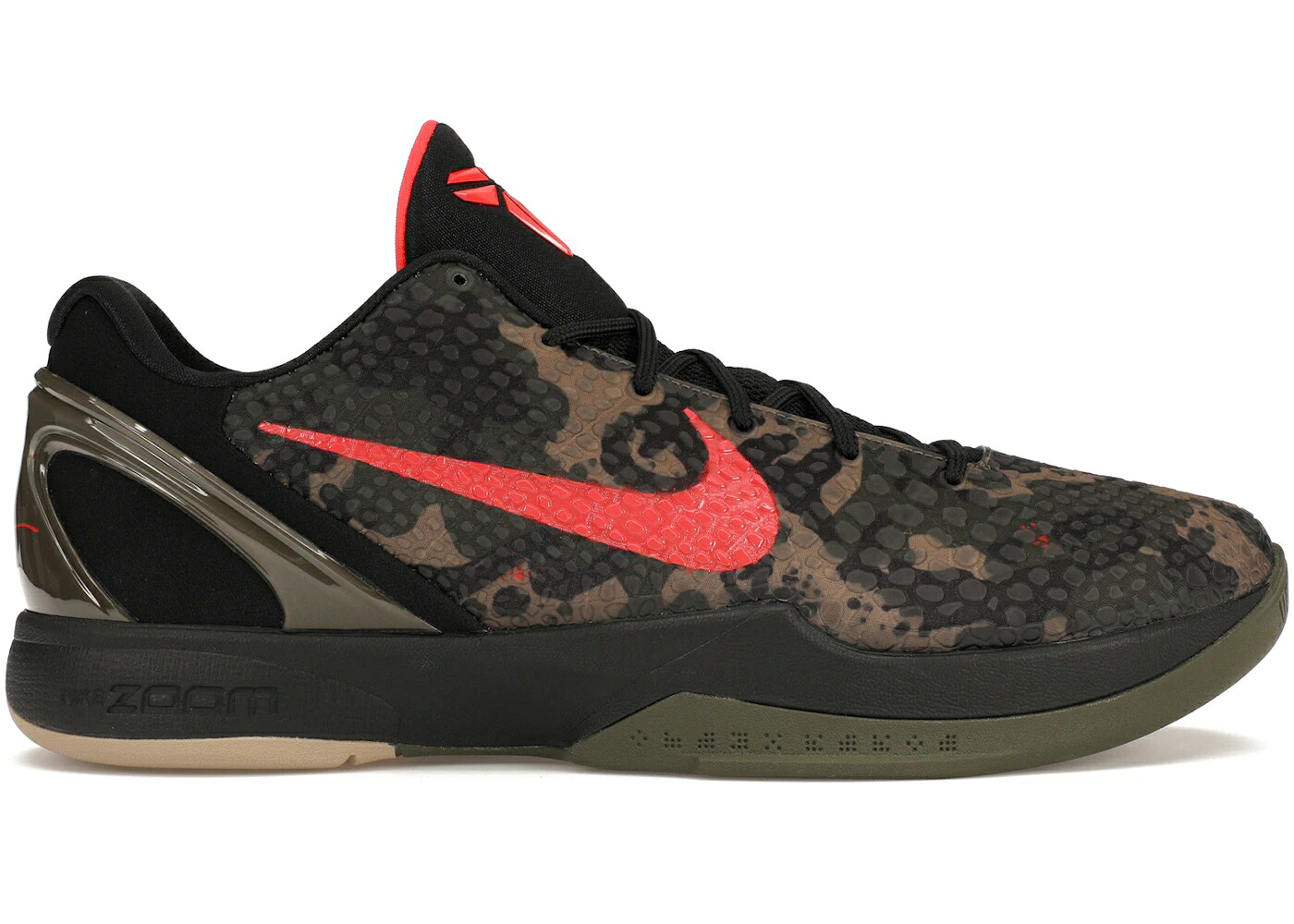 ナイキ コービー 労働者階級トロ 家鴨柄 黒いこと 黒いこと クリムゾン カーキ スニーカー メンズ NIKE KOBE 6 PROTRO ITALIAN CAMO (2024) / BLACK CRIMSON BOG KHAKI