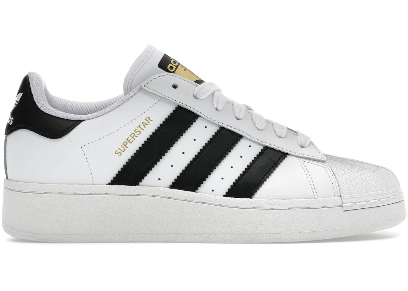アディダス スーパースター 白色 ホワイト 黒色 ブラック コア ゴールド スニーカー メンズ ADIDAS SUPERSTAR XLG WHITE BLACK / CLOUD WHITE CORE BLACK GOLD