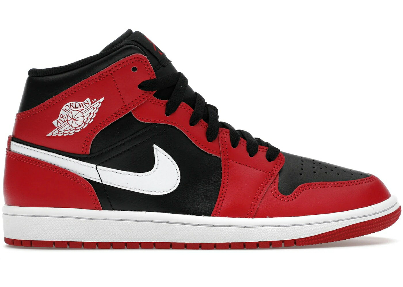 ナイキ ジョーダン ミッド 赤 レッド 黒色 ブラック 白色 ホワイト スニーカー メンズ JORDAN 1 MID GYM RED BLACK WHITE (2024) / BLACK GYM RED WHITE