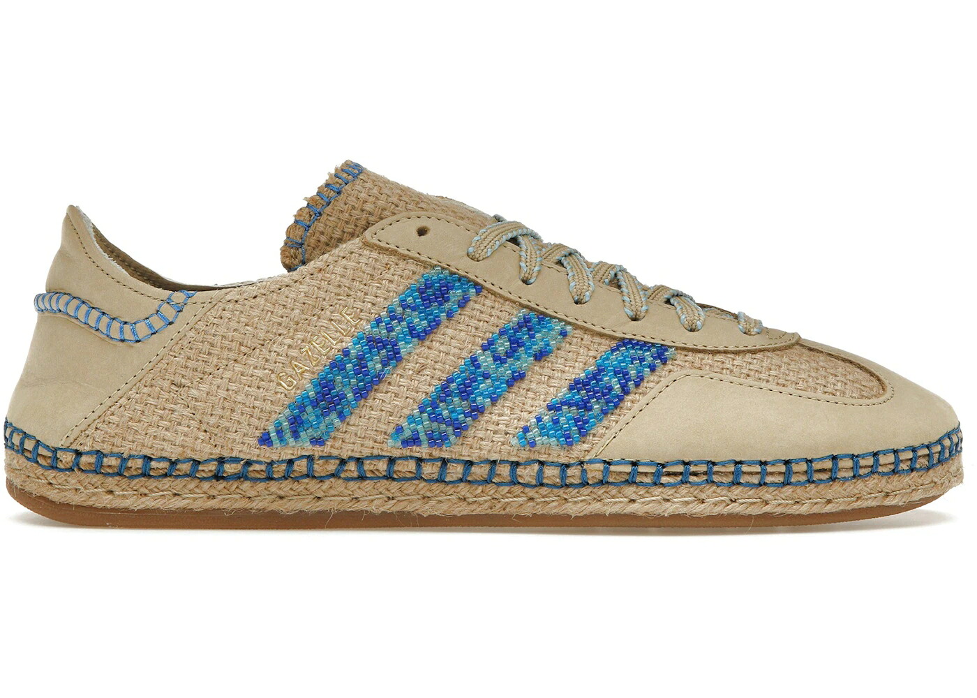 アディダス ガゼル クロット カーキ 青色 ブルー スニーカー メンズ ADIDAS GAZELLE CLOT LINEN KHAKI / LINEN KHAKI LIGHT BLUE BLUE BIRD|スニケス