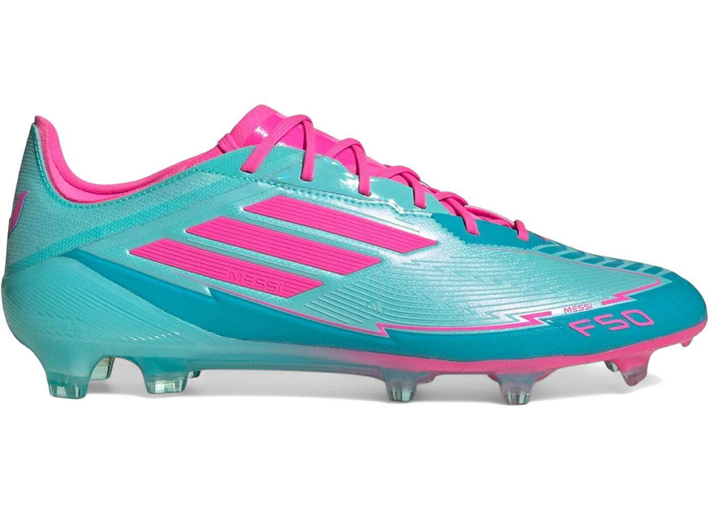 アディダス エリート マイアミ アクア ピンク シアン スニーカー メンズ ADIDAS F50 ELITE FG MESSI MIAMI / FLASH AQUA LUCID PINK LUCID CYAN｜スニケス