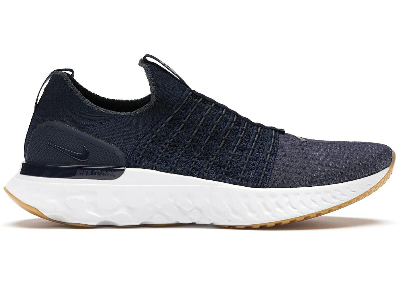 ナイキ リアクト ラン フライニット カレッジ 紺色 ネイビー 青色 ブルー フォックス スニーカー メンズ NIKE REACT PHANTOM RUN FLYKNIT 2 COLLEGE NAVY / COLLEGE NAVY BLUE FOX LIGHT