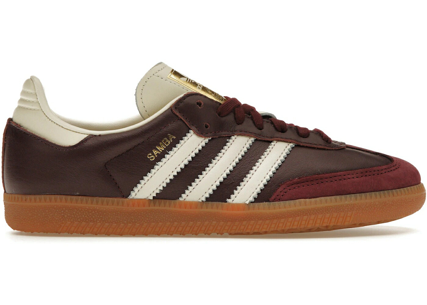 アディダス サンバ マルーン ゴールド 皮膚軟化剤 白いこと 白いこと WOMEN\u0027S スニーカー レディース ADIDAS SAMBA OG MAROON GOLD METALLIC (WOMEN\u0027S) / MAROON CREAM WHITE GOLD METALLIC
