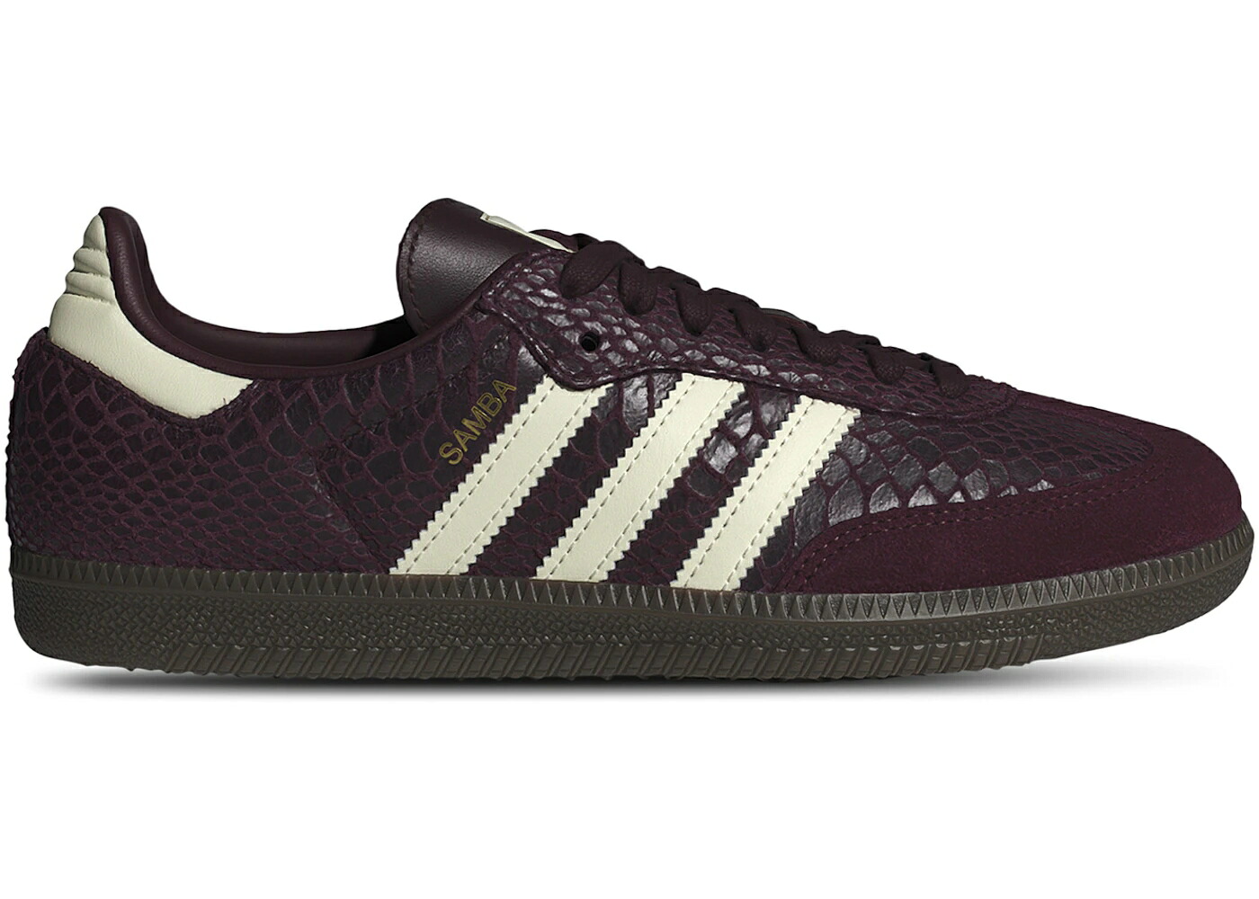 アディダス サンバ マルーン 皮膚軟化剤 白いこと 白いこと ゴールド WOMEN\u0027S スニーカー レディース ADIDAS SAMBA OG SNAKESKIN MAROON CREAM WHITE (WOMEN\u0027S) / MAROON CREAM WHITE GOLD METALLIC